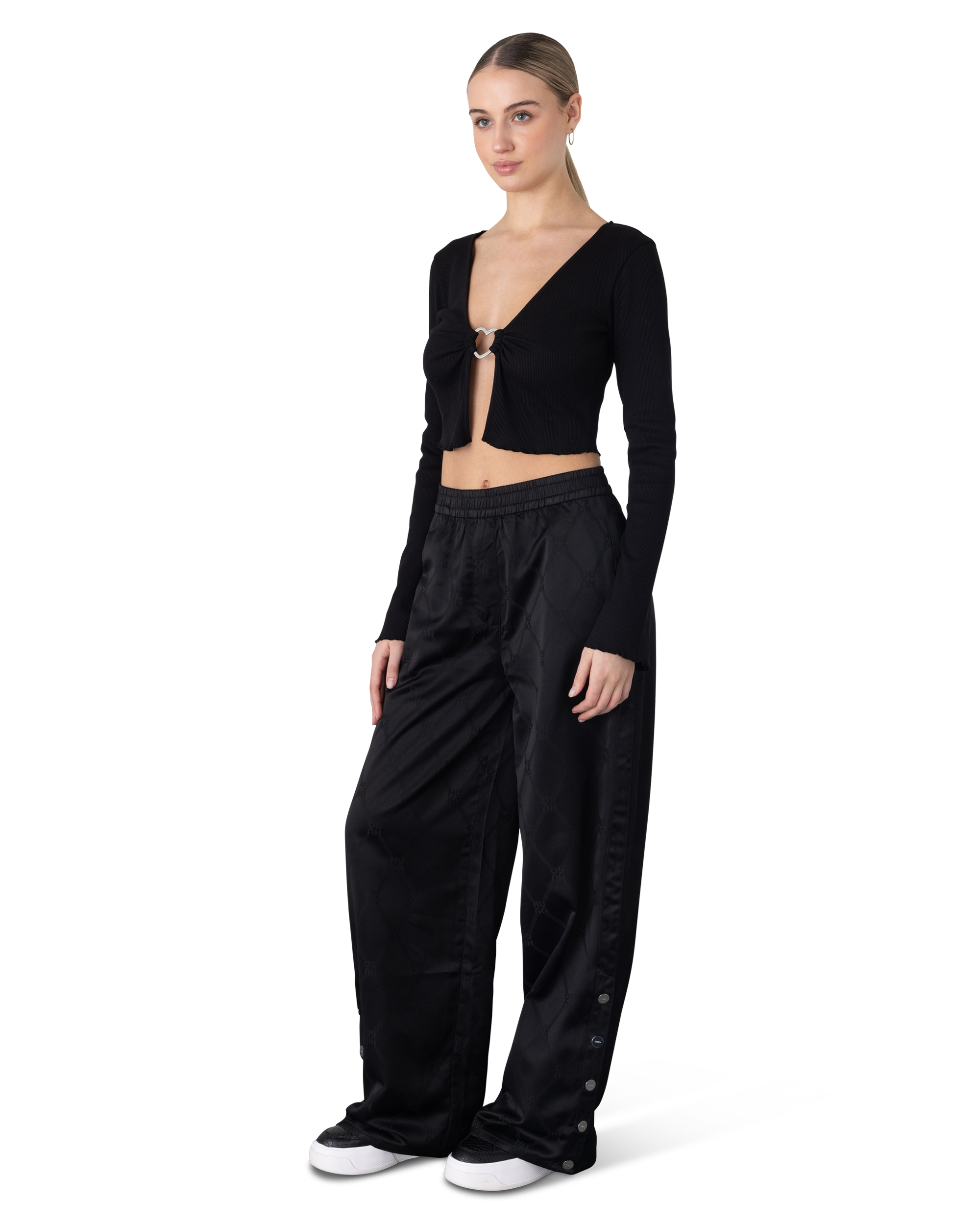 Dortensie Jersey Cropped Cardigan Top