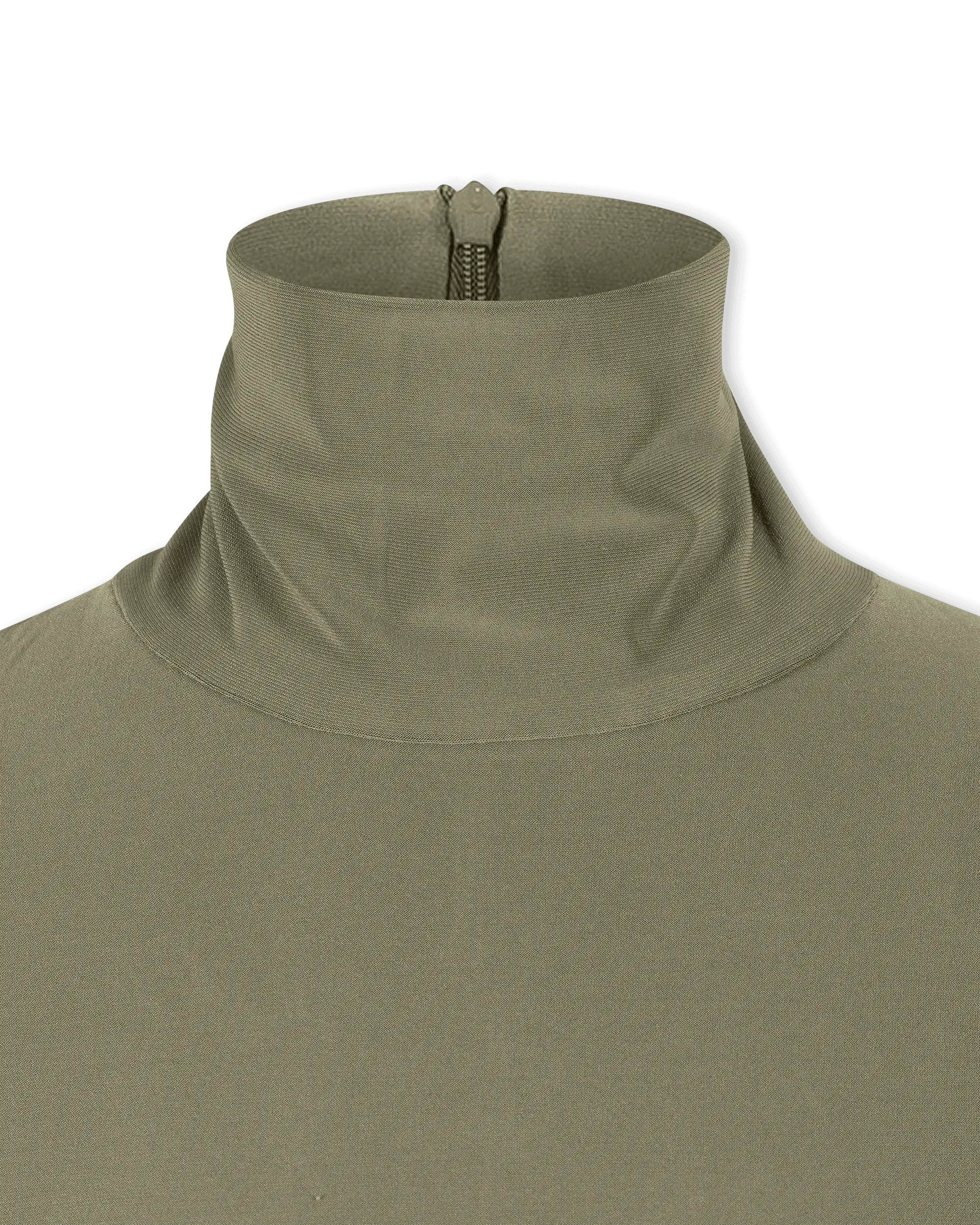 Sleeveless Turtleneck Fishtail Midi Dress - DIHSAN