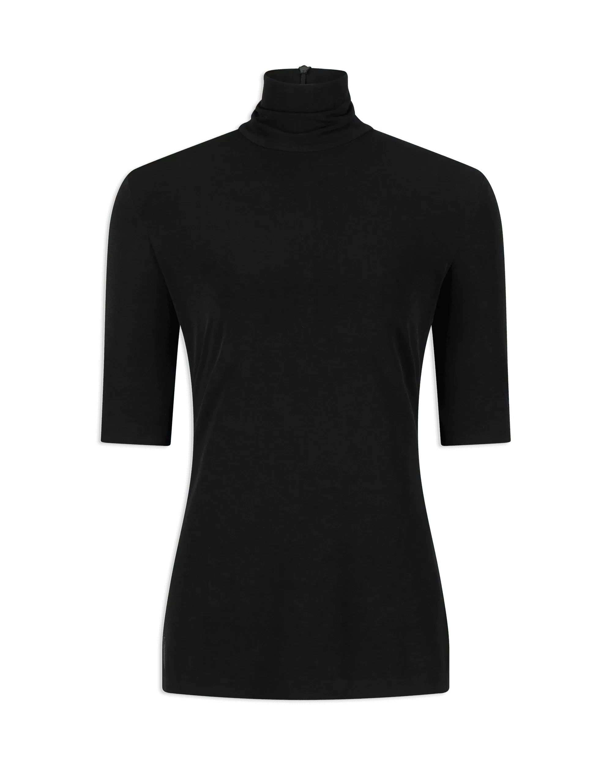 Half Sleeve Fitted Turtleneck Top - DIHSAN