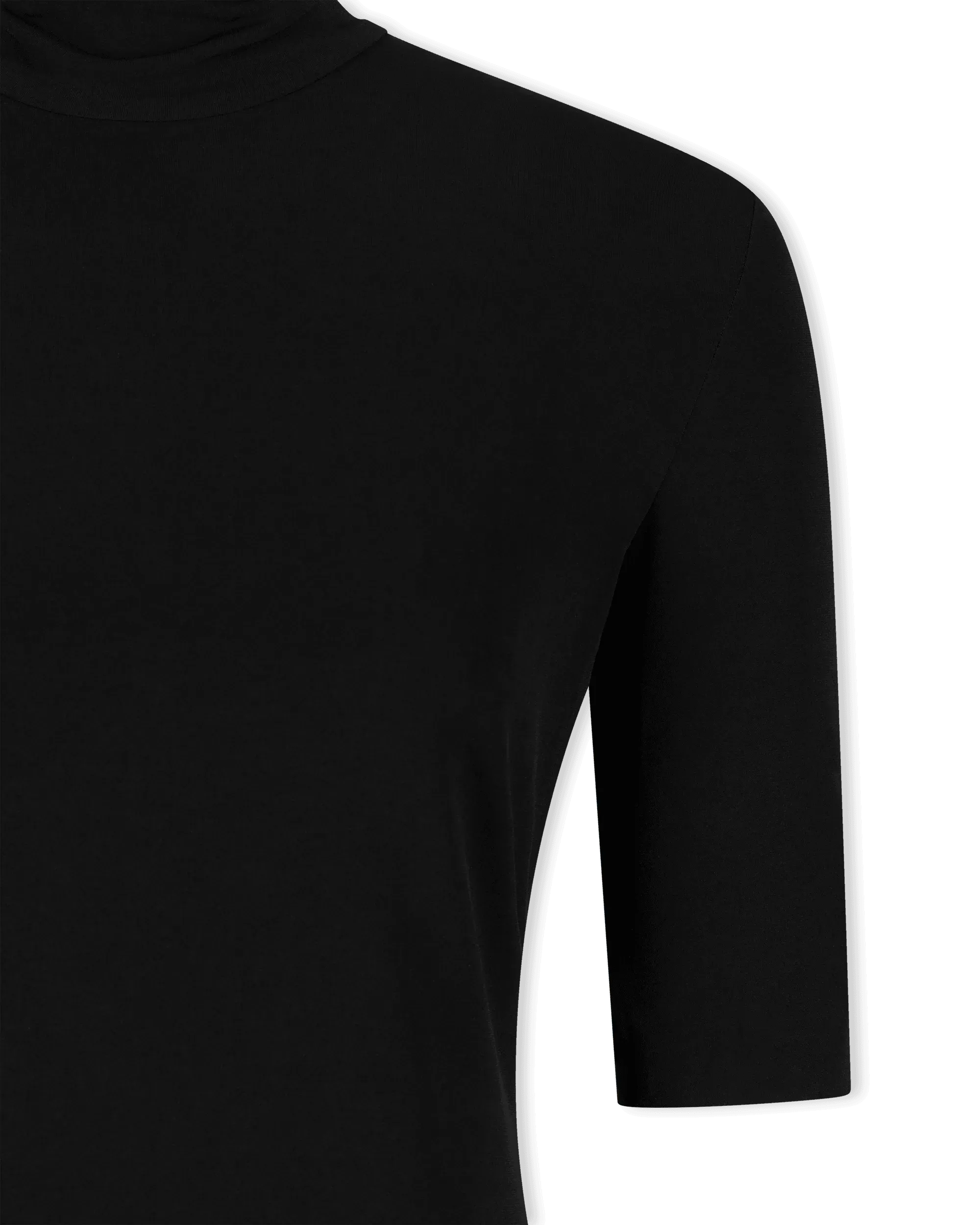 Half Sleeve Fitted Turtleneck Top - DIHSAN