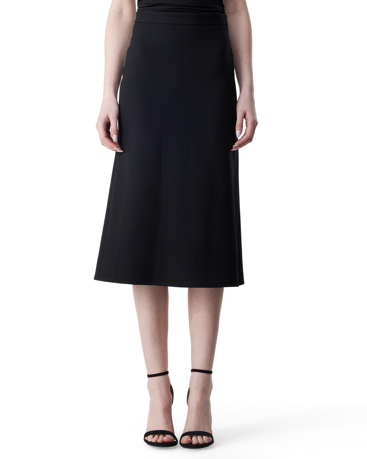 Balenciaga Barathea Push-Up Skirt in Black | Luxury Designer Midi
