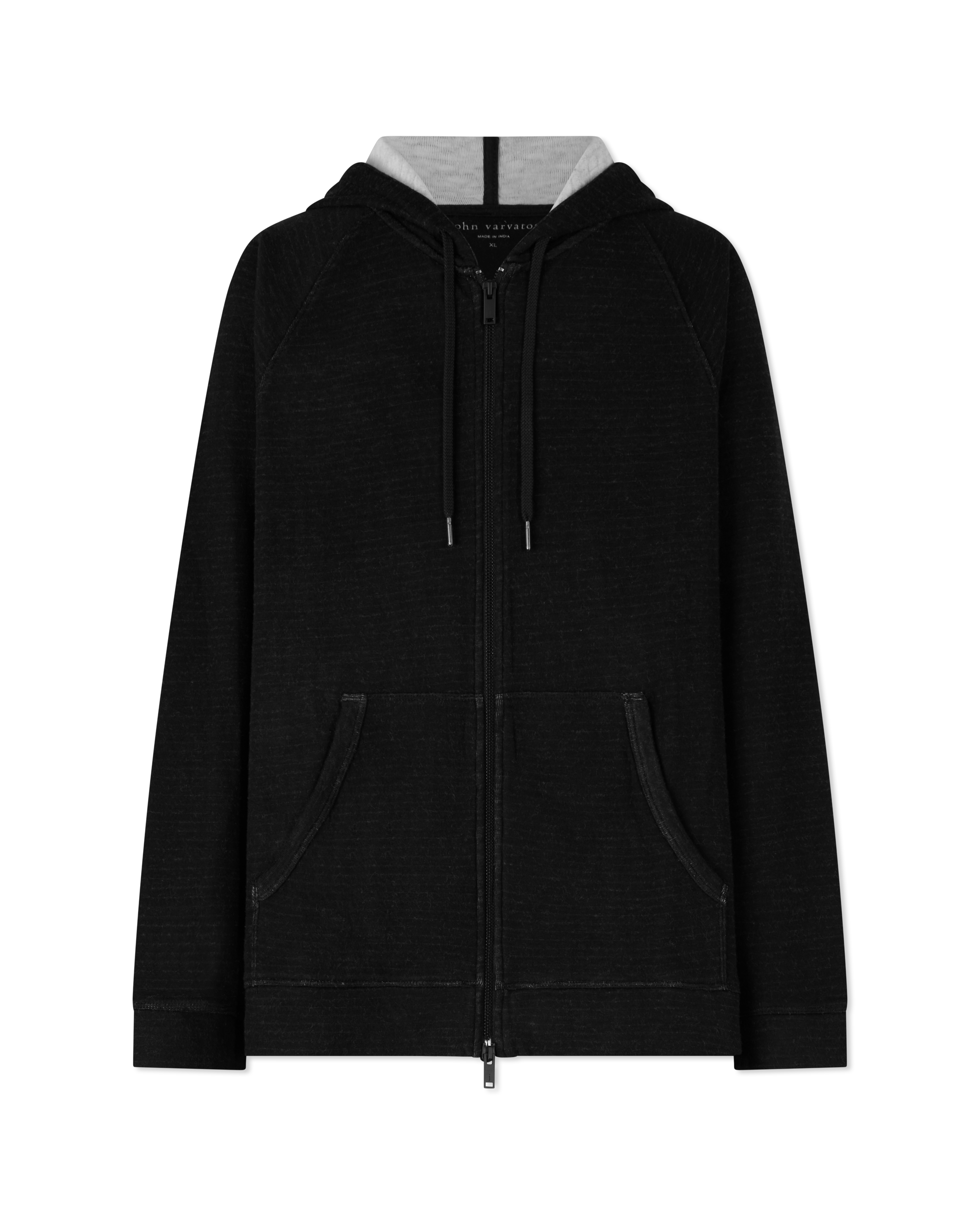 Double Plaited Knit Zip Hoodie