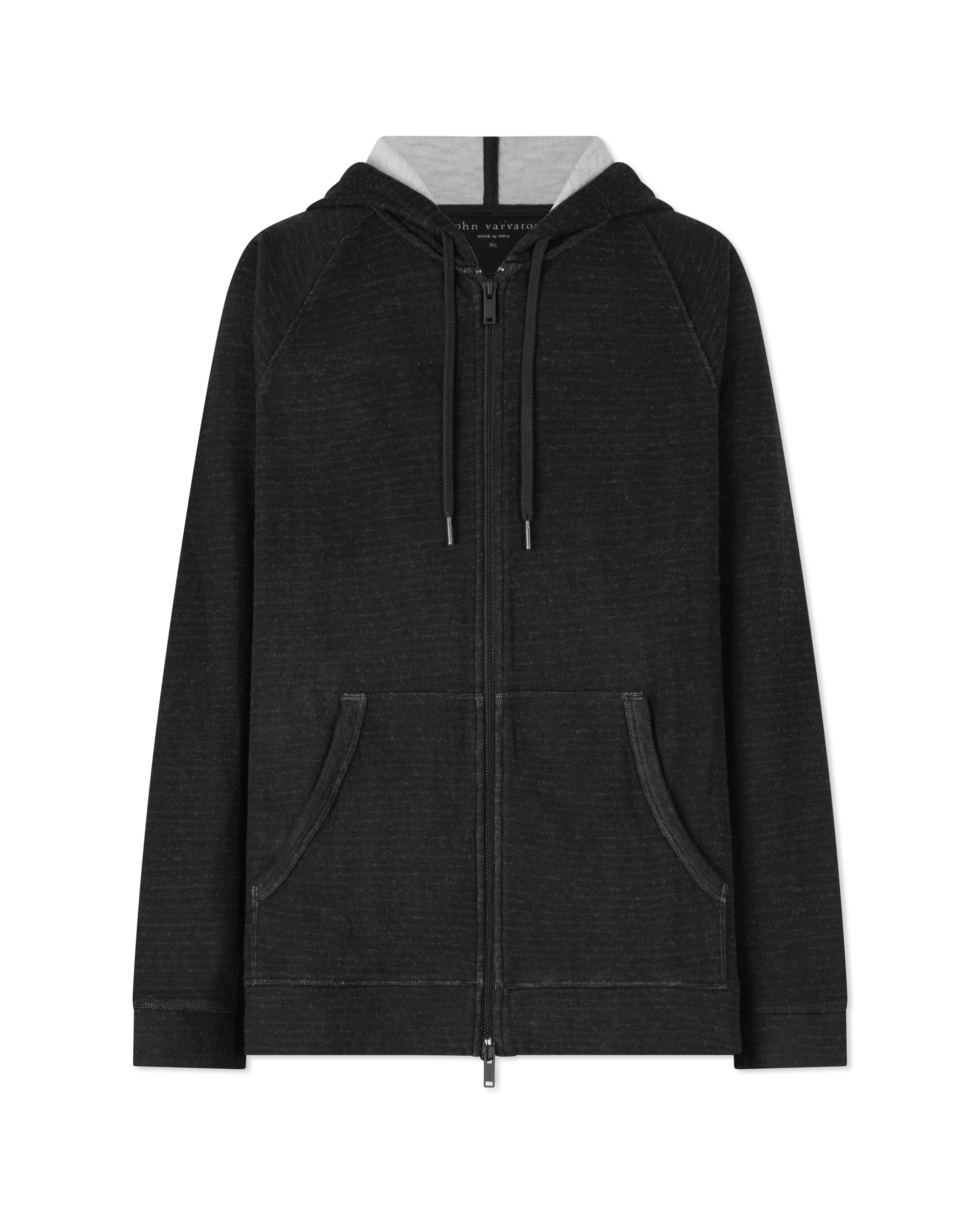 Double Plaited Knit Zip Hoodie