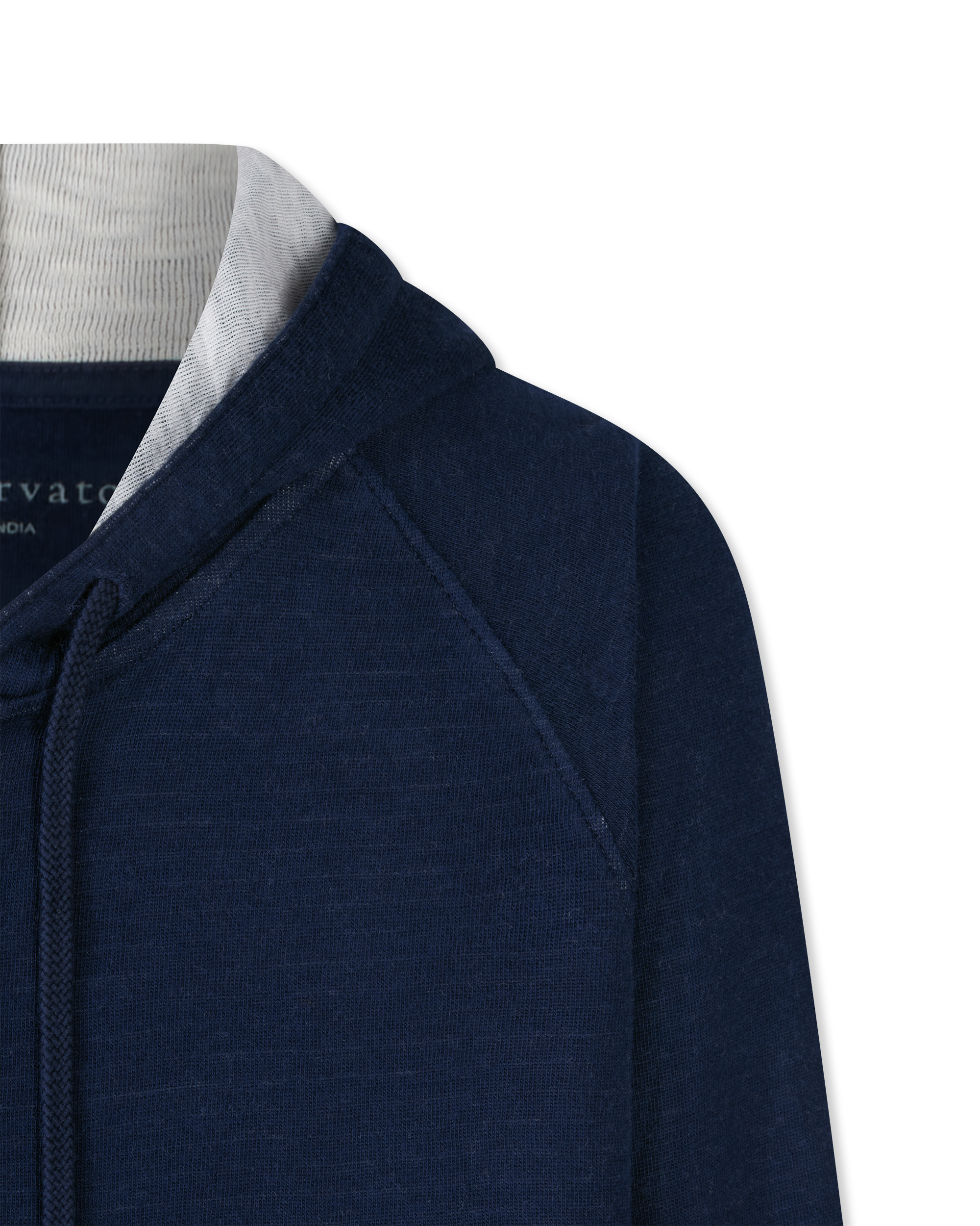 Double Plaited Knit Zip Hoodie