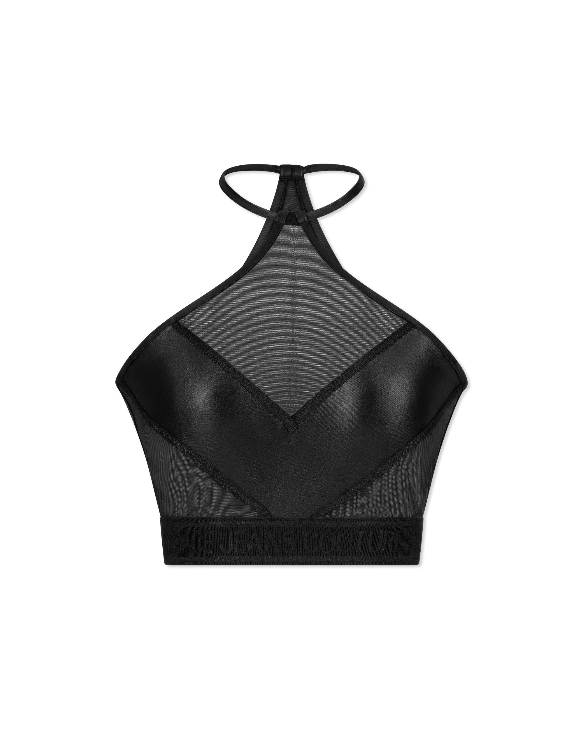 Sheer Panelled Cropped Top