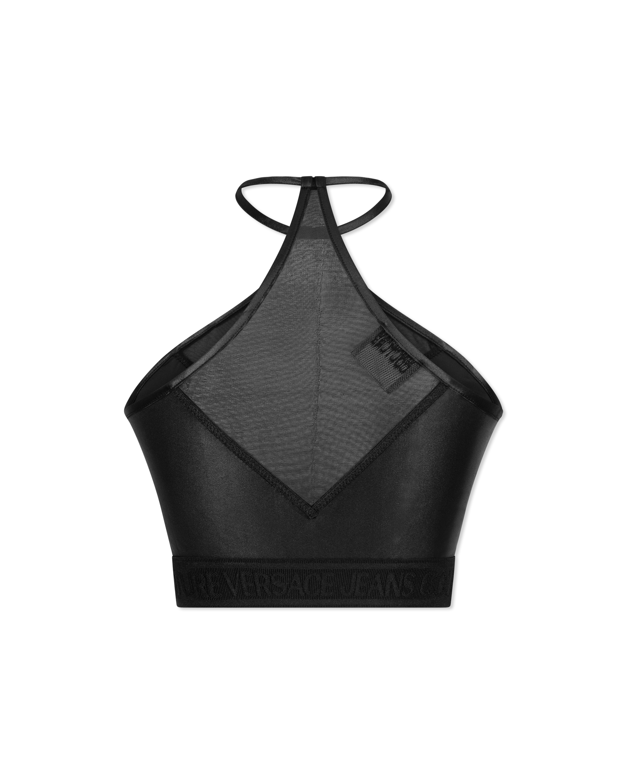 Sheer Panelled Cropped Top