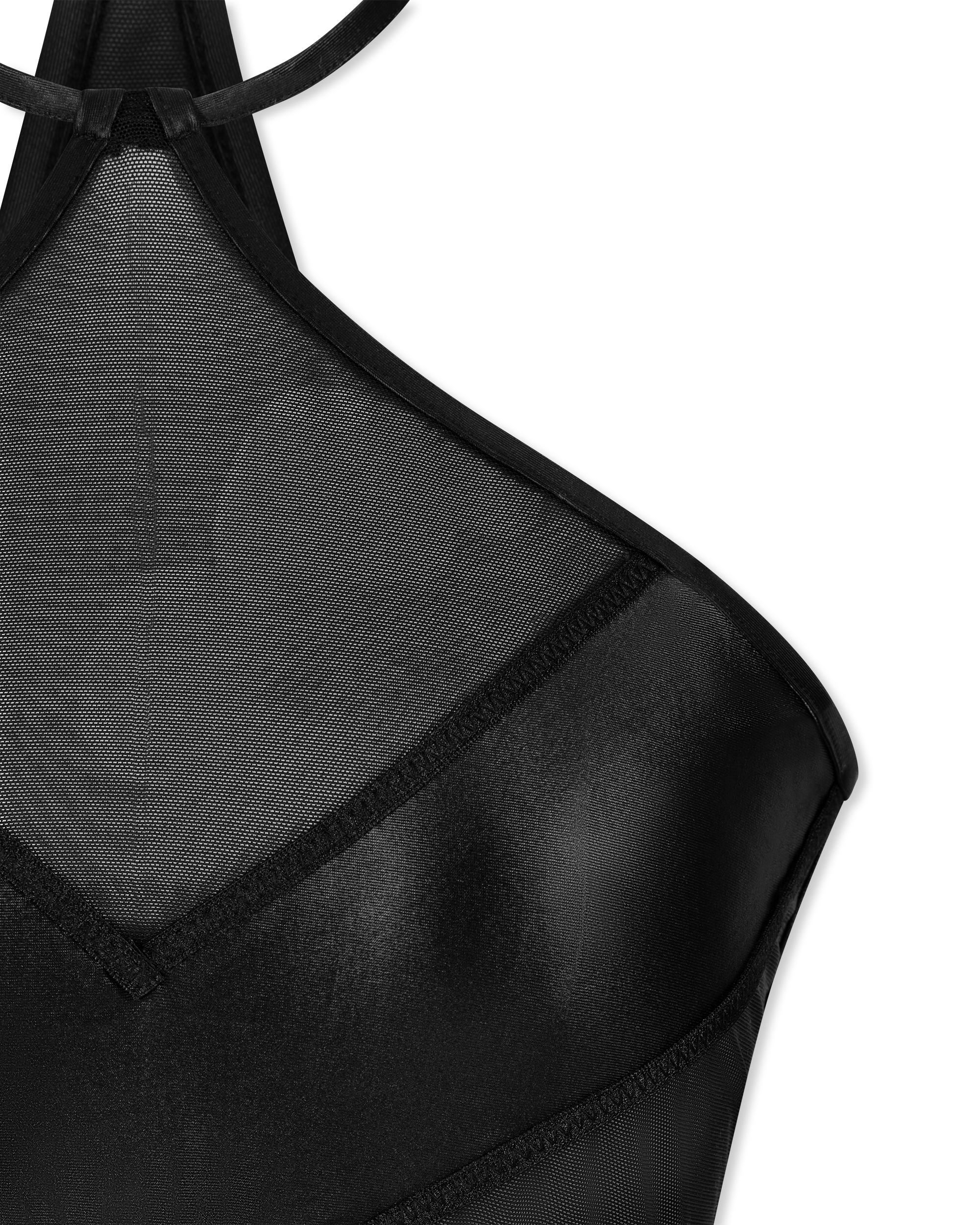 Sheer Panelled Cropped Top