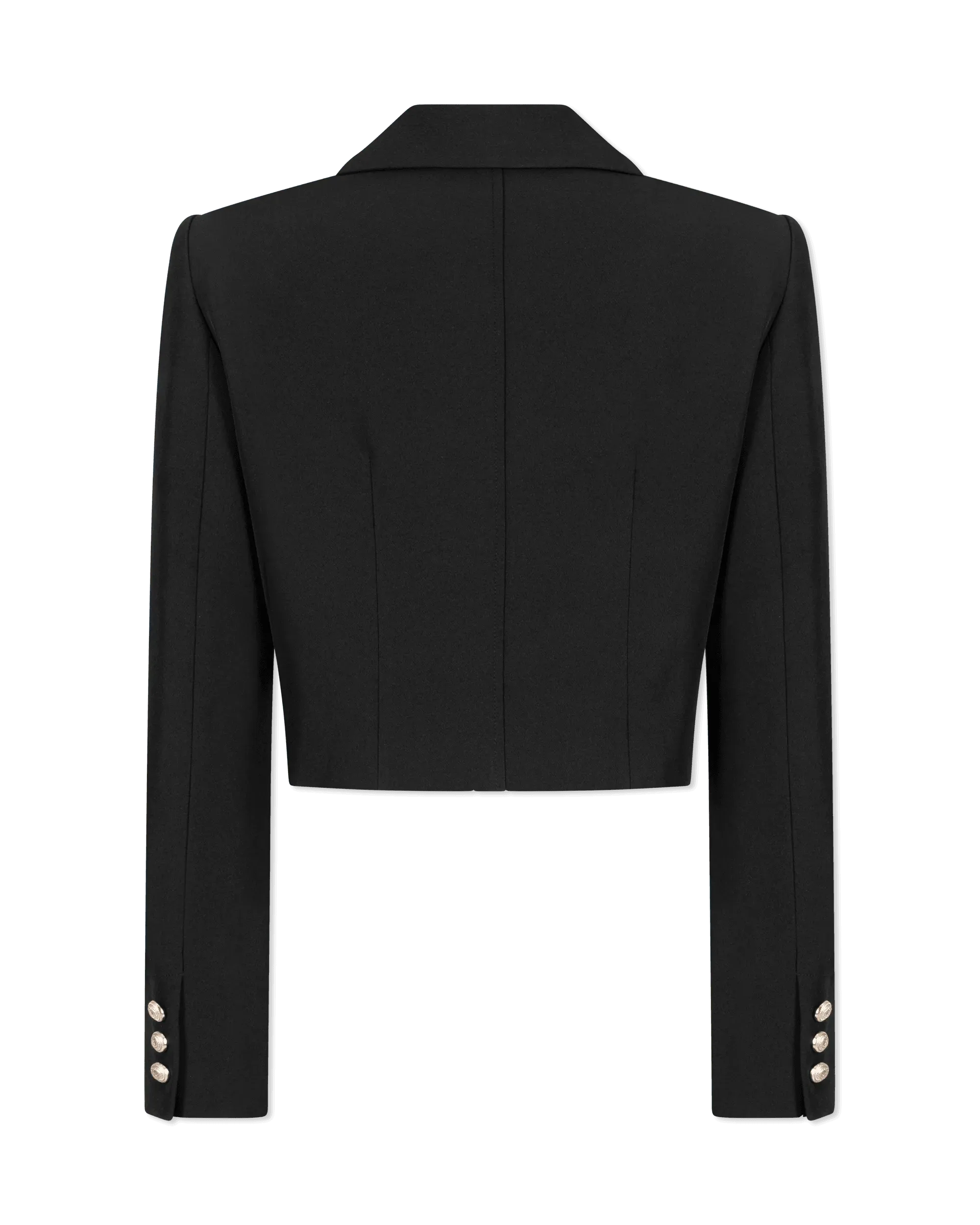 Black Cotton Blend Generation Love Karl Cropped Blazer by Generation Love | DIHSAN