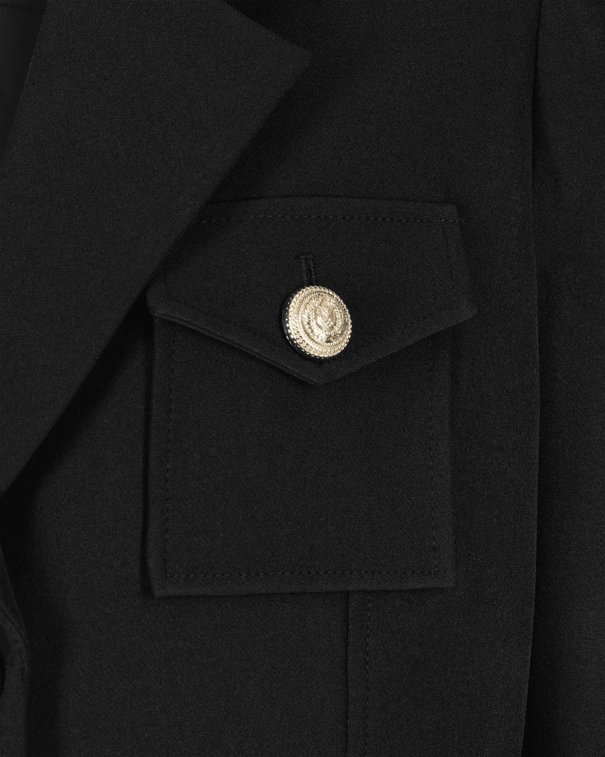 Black Cotton Blend Generation Love Karl Cropped Blazer by Generation Love | DIHSAN