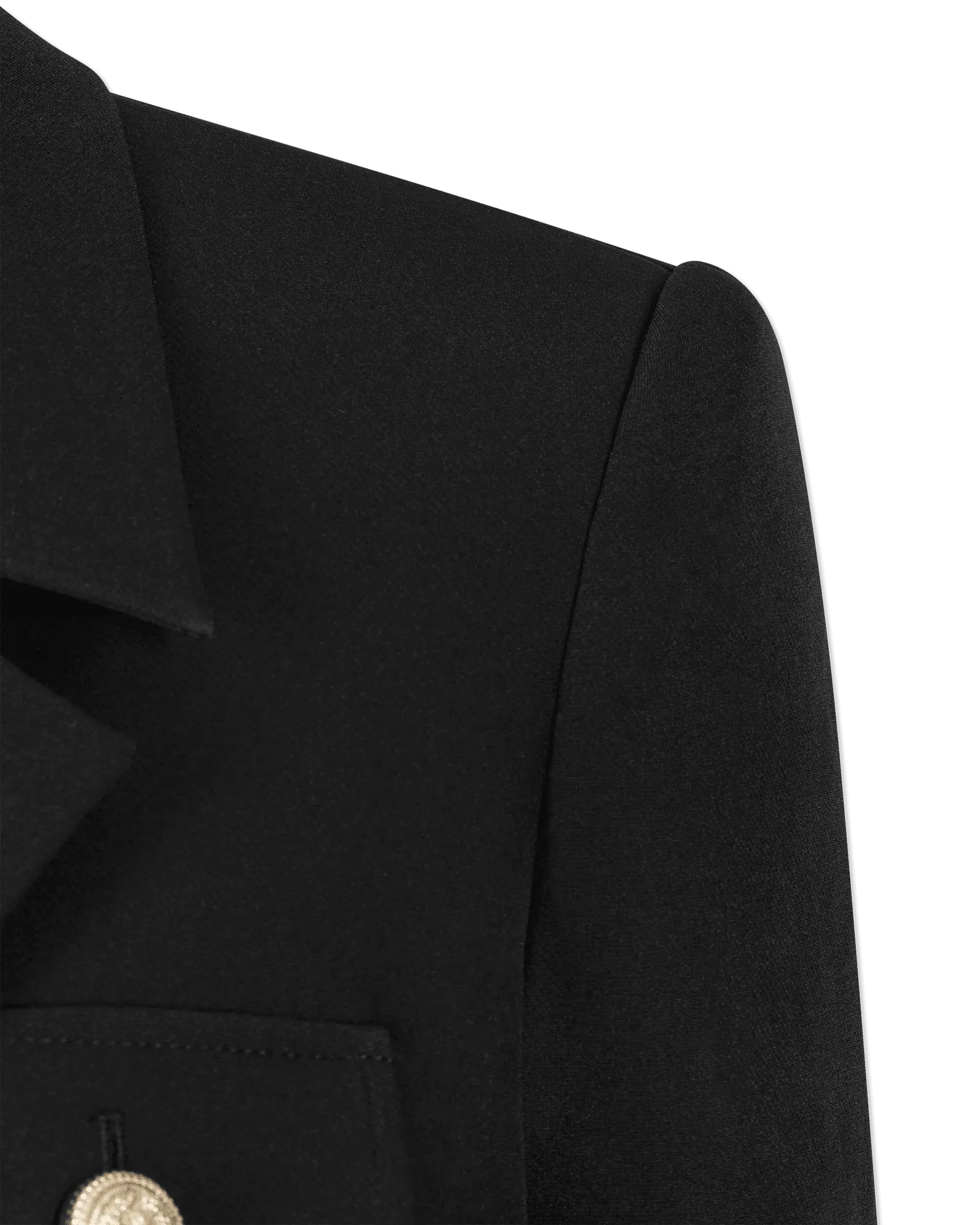 Black Cotton Blend Generation Love Karl Cropped Blazer by Generation Love | DIHSAN
