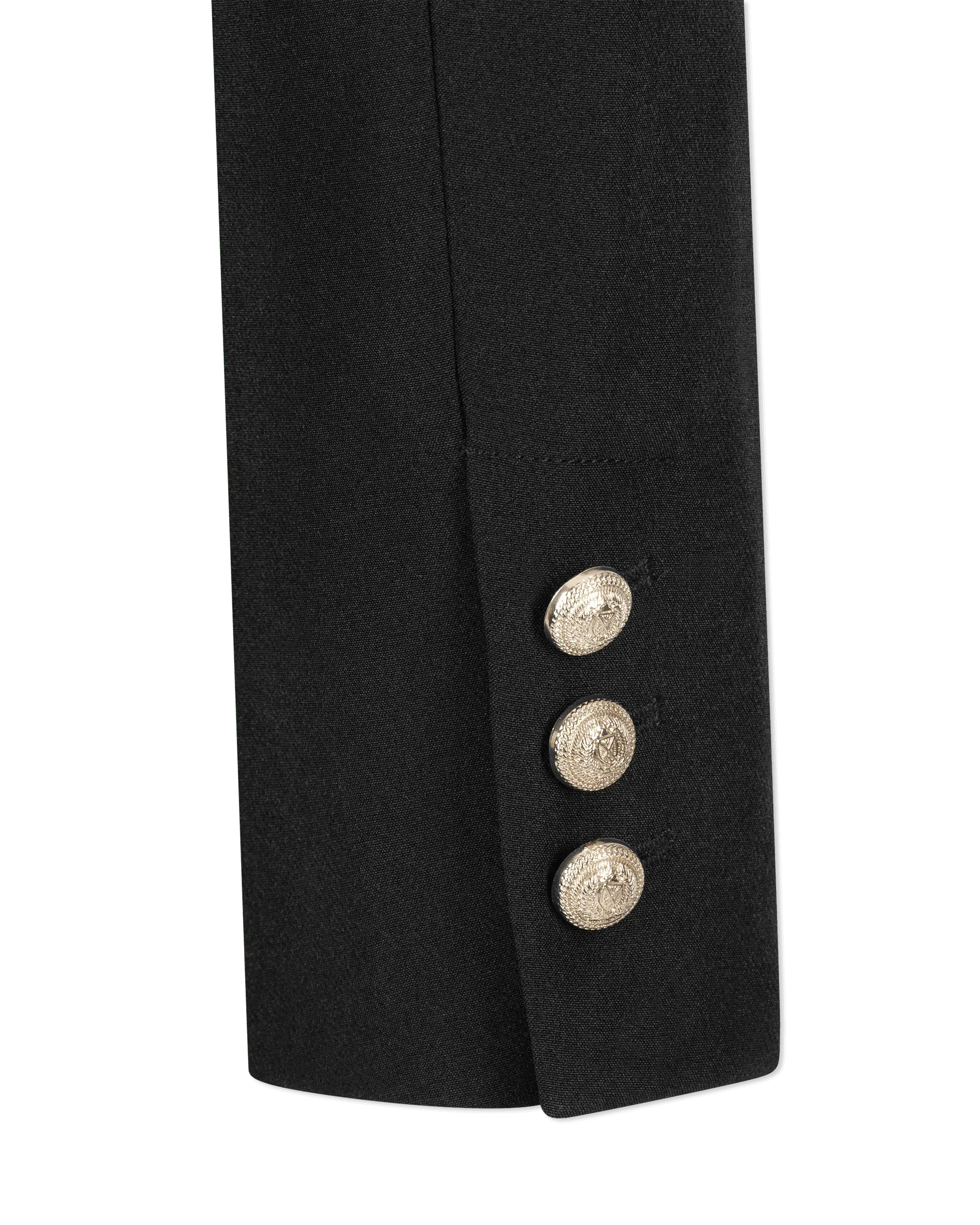 Black Cotton Blend Generation Love Karl Cropped Blazer by Generation Love | DIHSAN