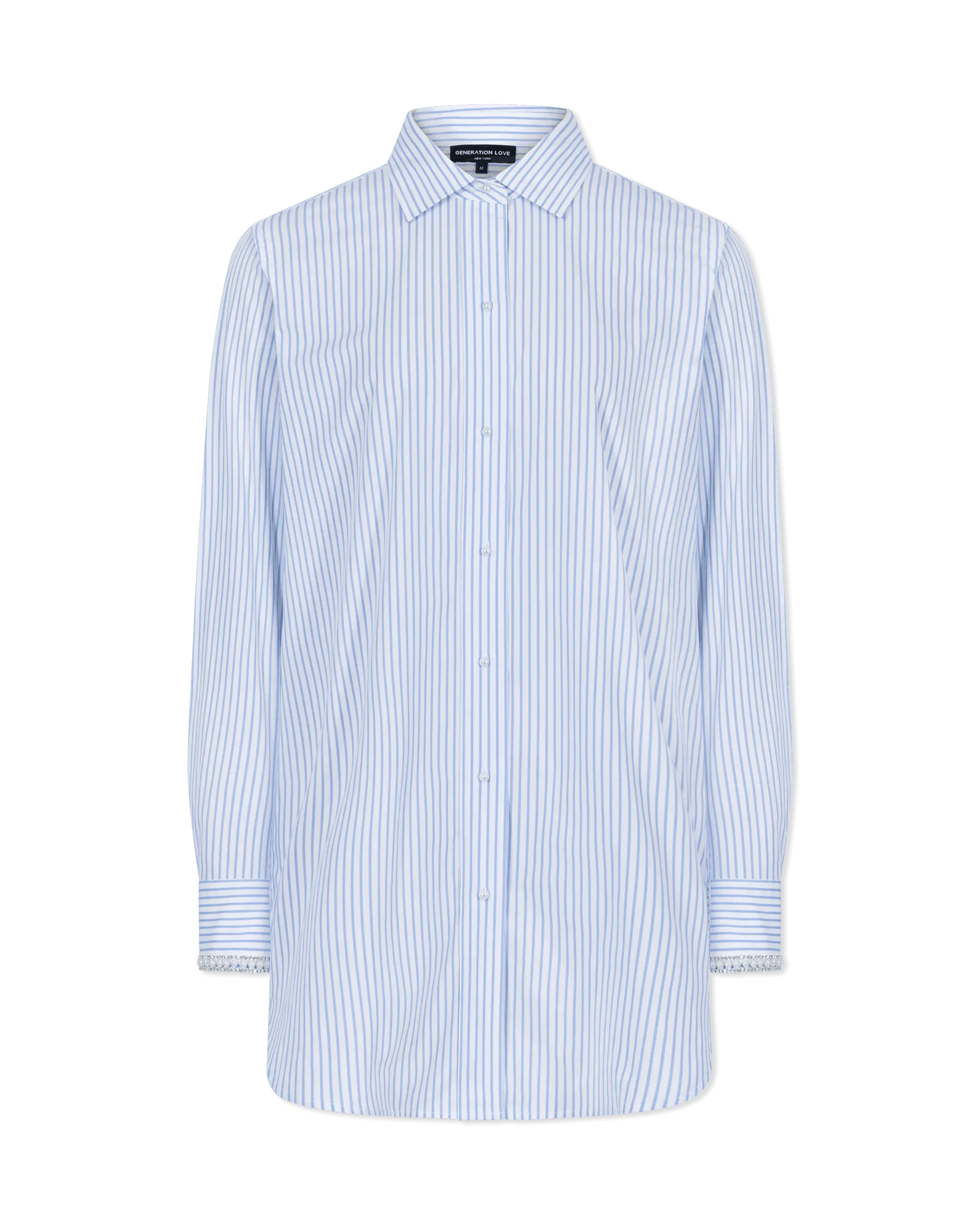 Generation Love Fiore Embellished Pinstripe Shirt - DIHSAN