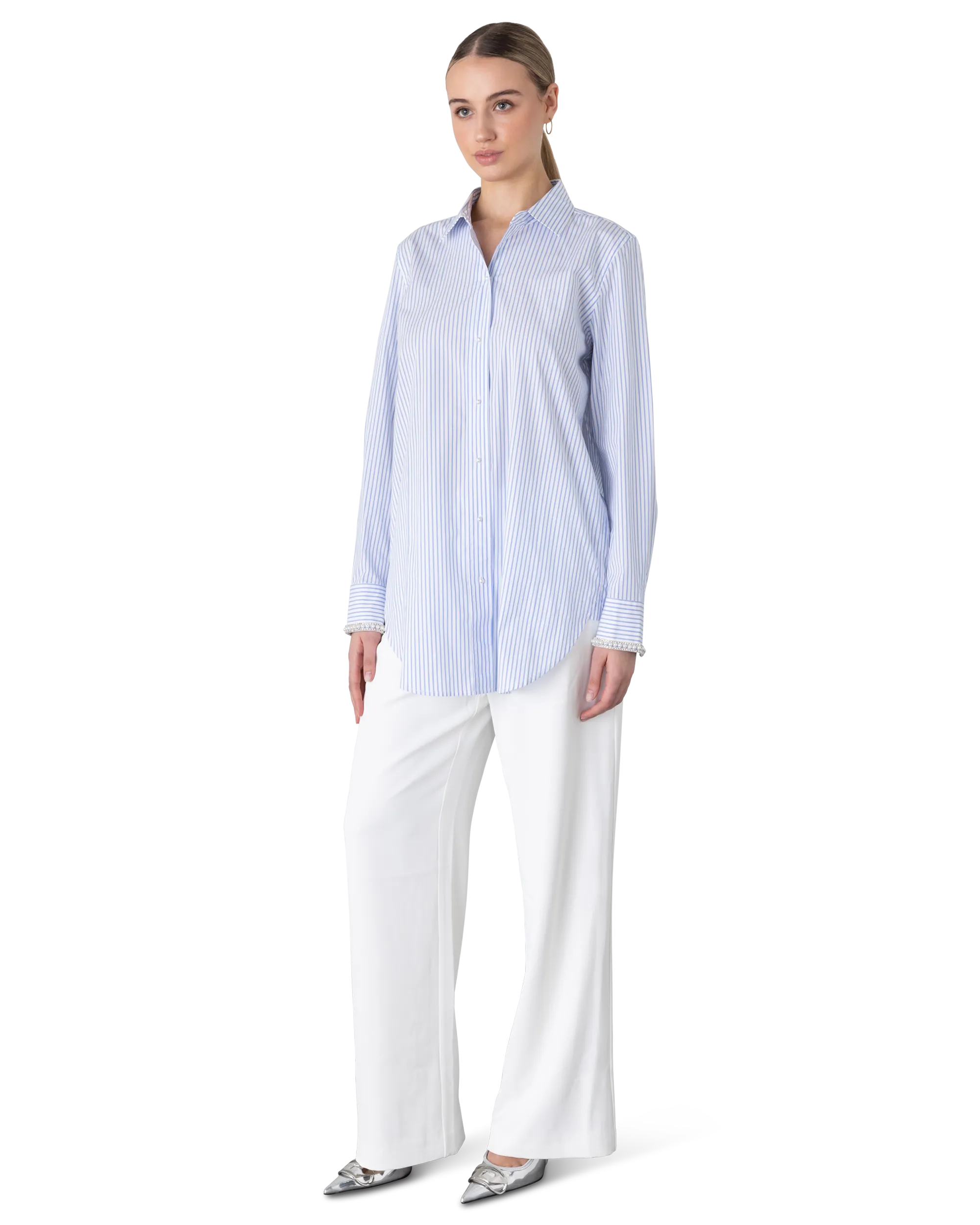 Fiore Embellished Womens Dress Shirt