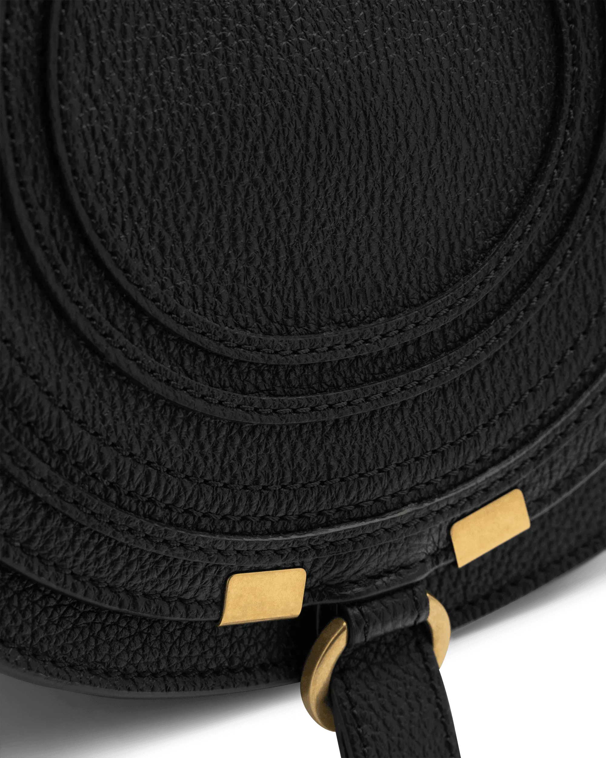 Small Marcie Grained Leather Saddle Bag - DIHSAN