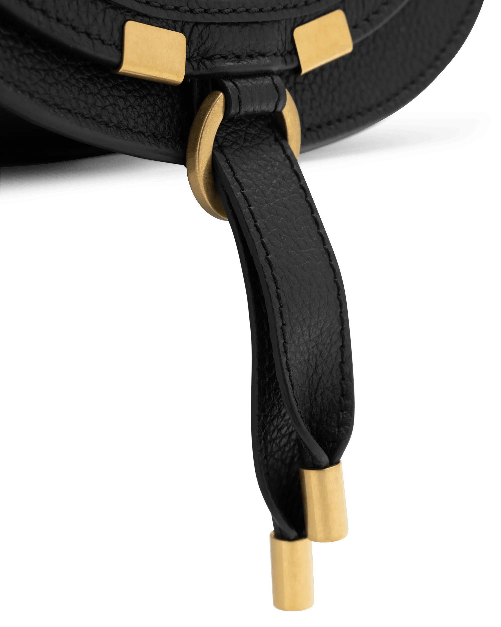 Small Marcie Grained Leather Saddle Bag - DIHSAN