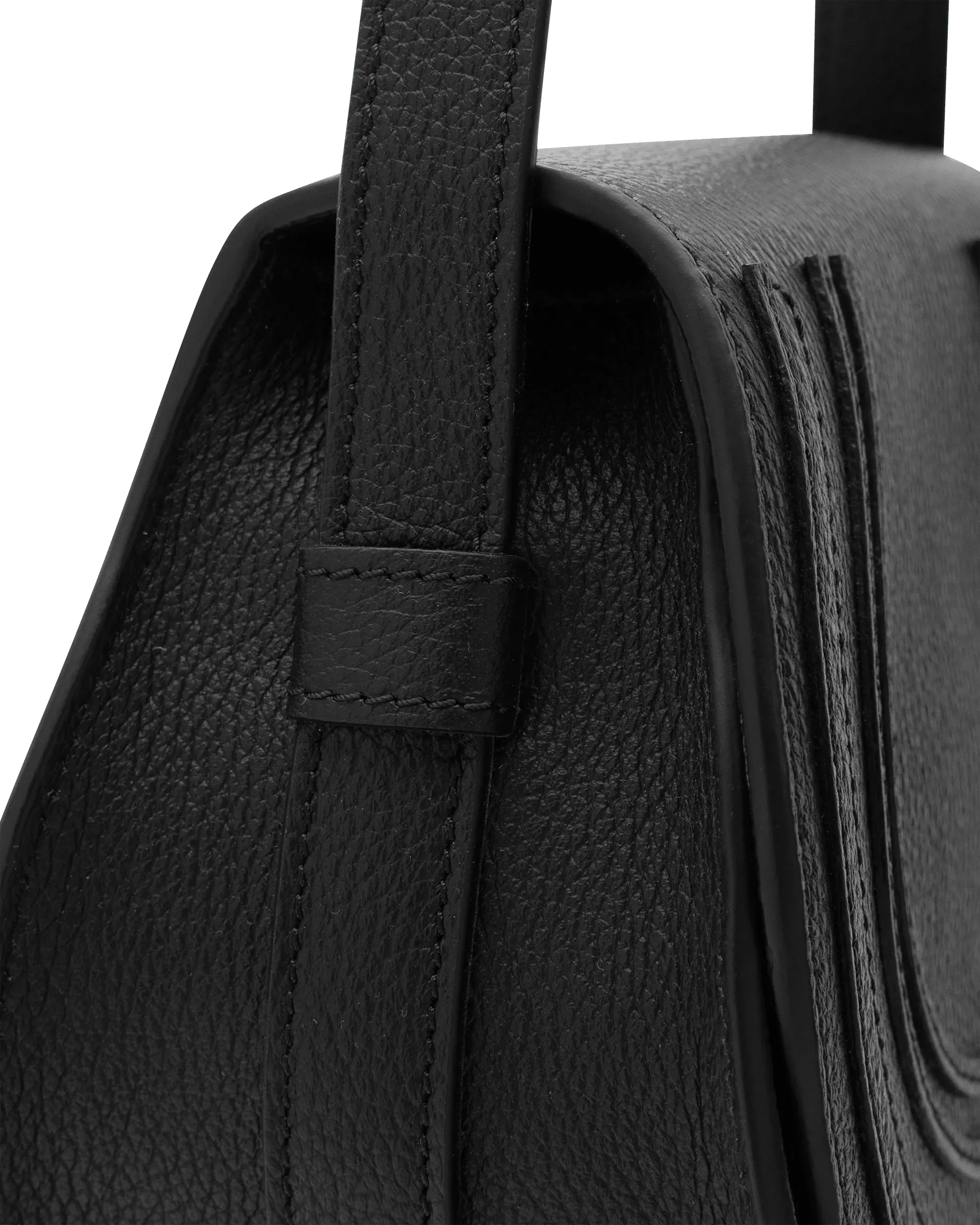 Small Marcie Grained Leather Saddle Bag - DIHSAN