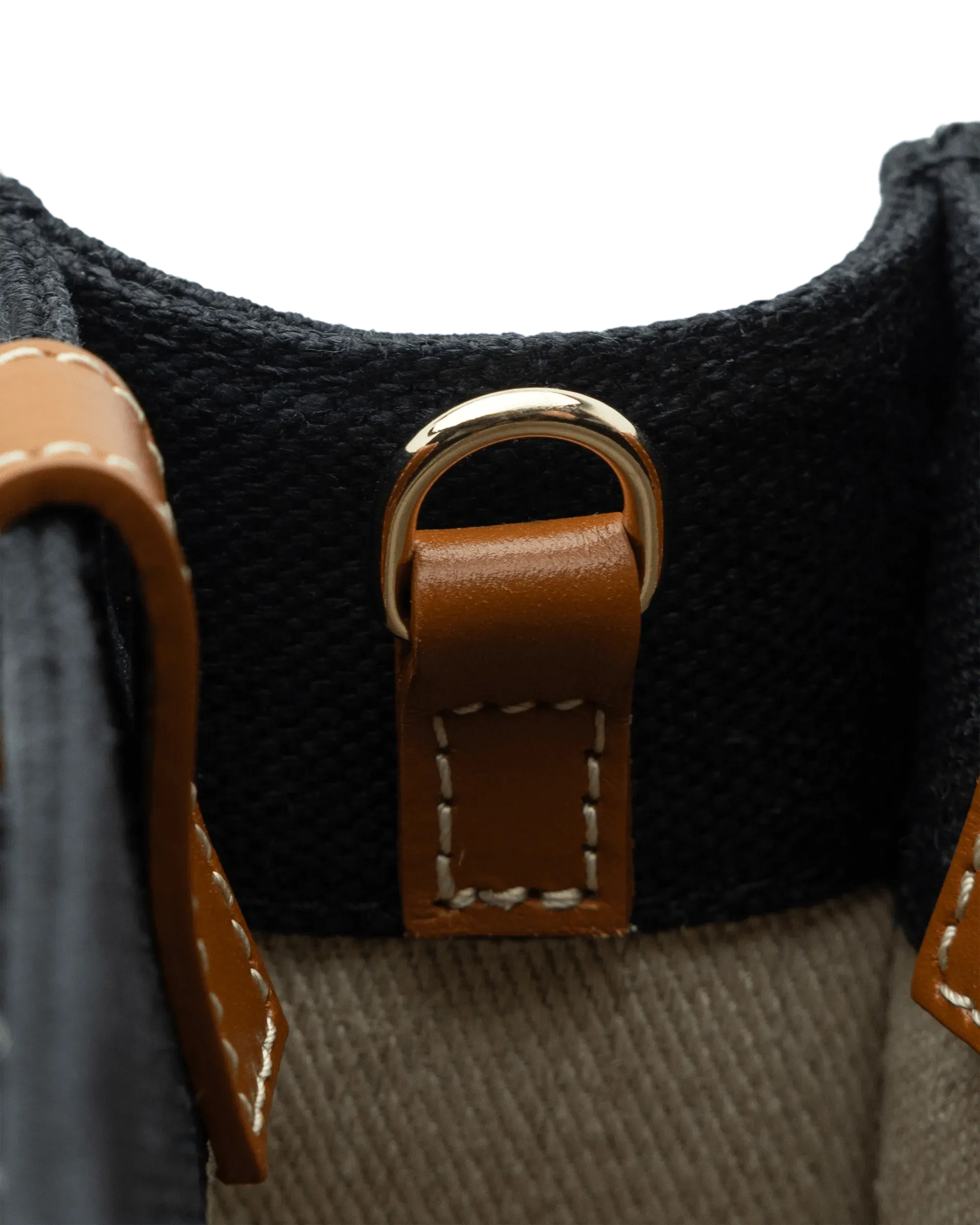 Black Calfskin Woody Linen Leather Small Tote Bag by Chloé | DIHSAN