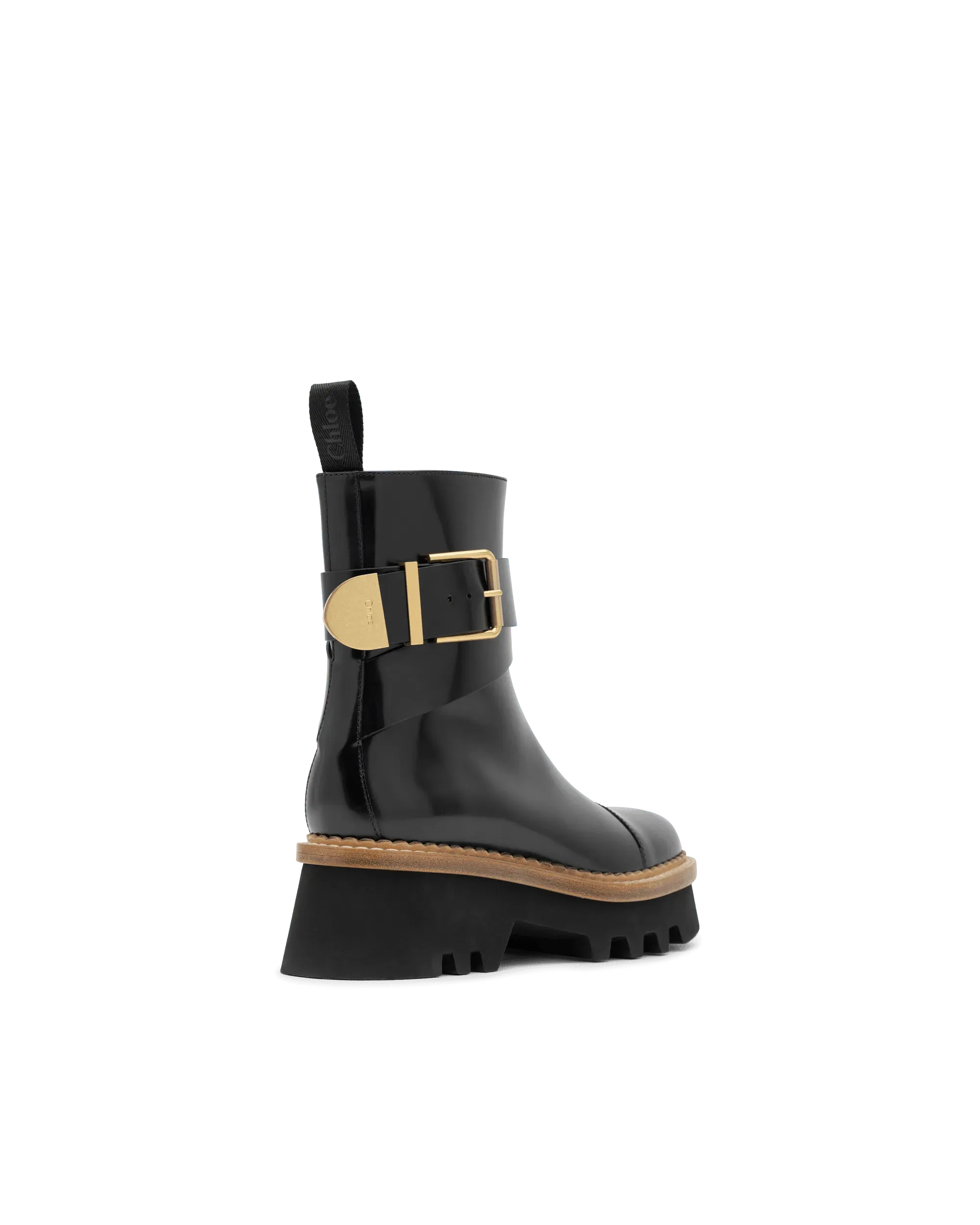 Owena Shiny Leather Ankle Boots - DIHSAN