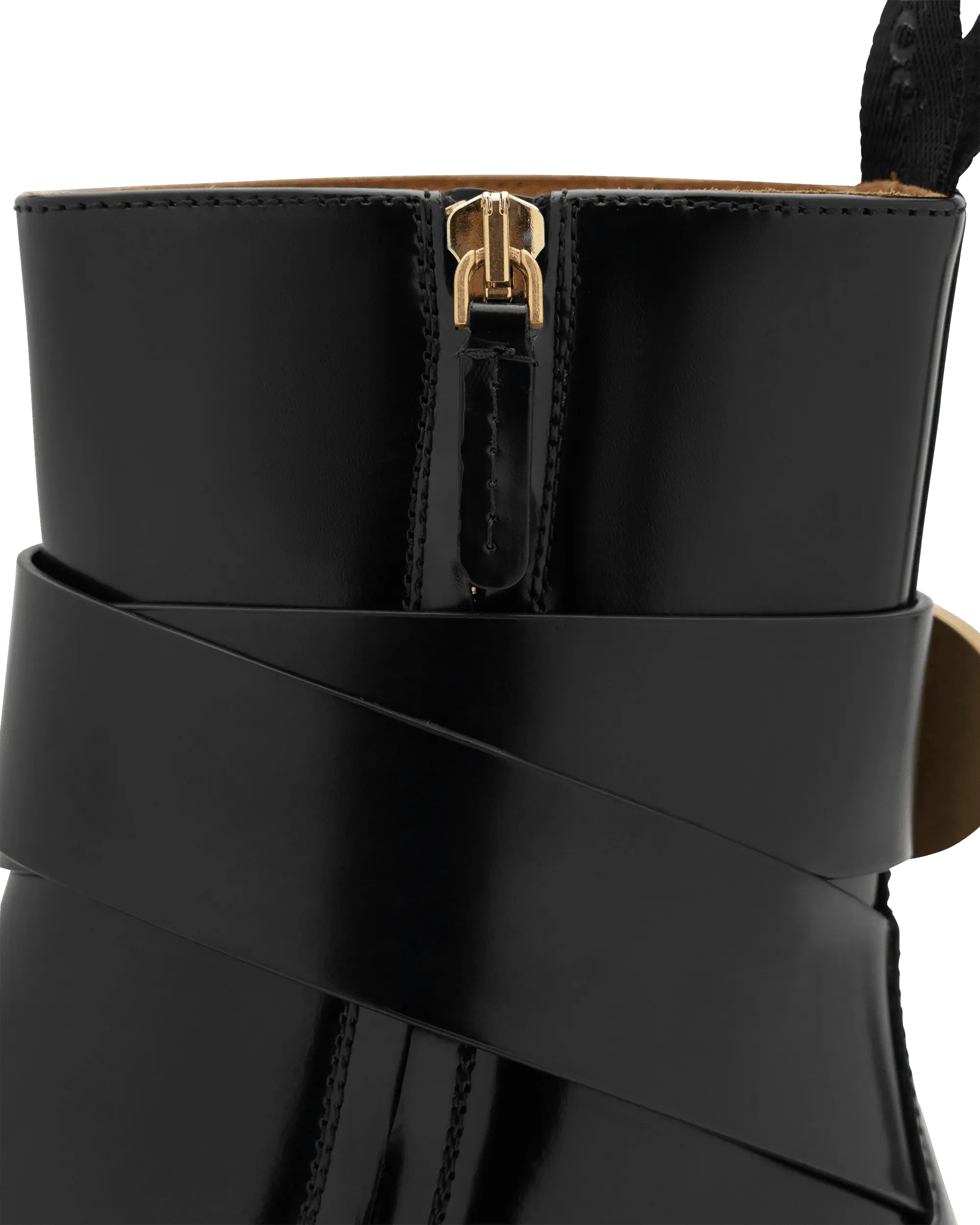 Owena Shiny Leather Ankle Boots - DIHSAN
