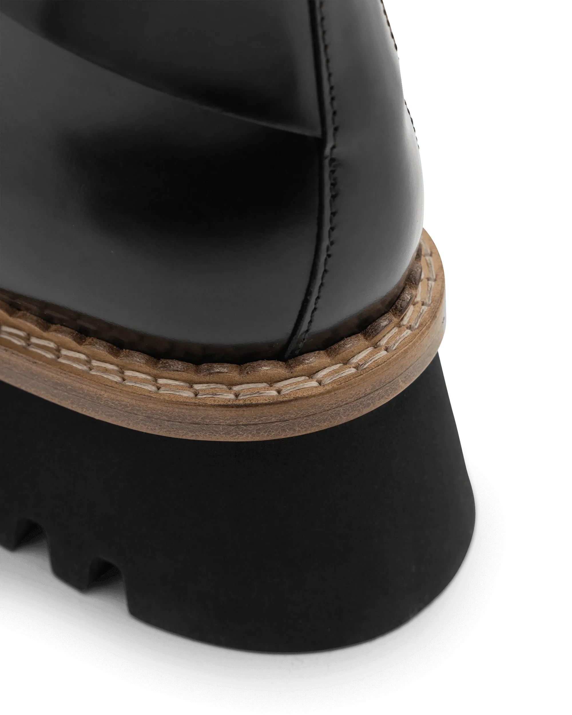Owena Shiny Leather Ankle Boots - DIHSAN