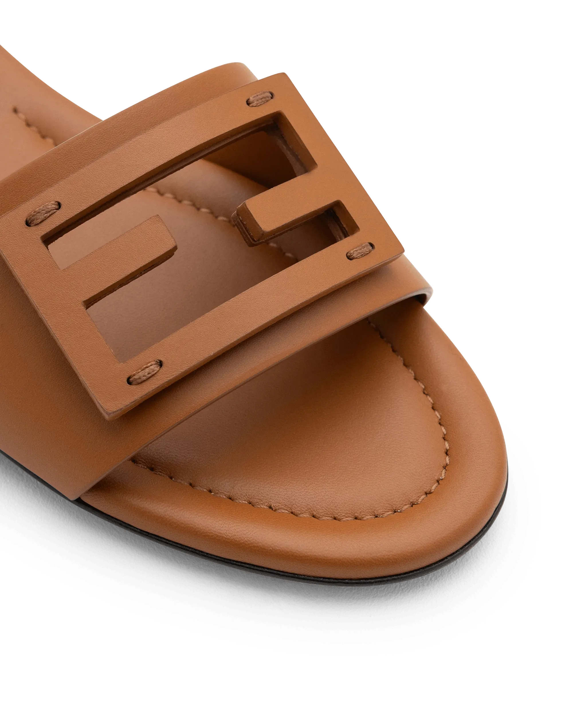 FF Baguette Leather Slides - DIHSAN