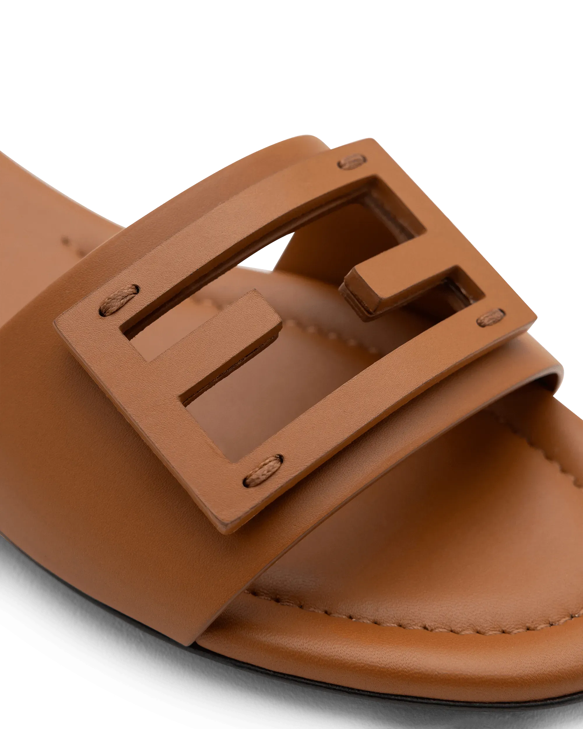 FF Baguette Leather Slides - DIHSAN