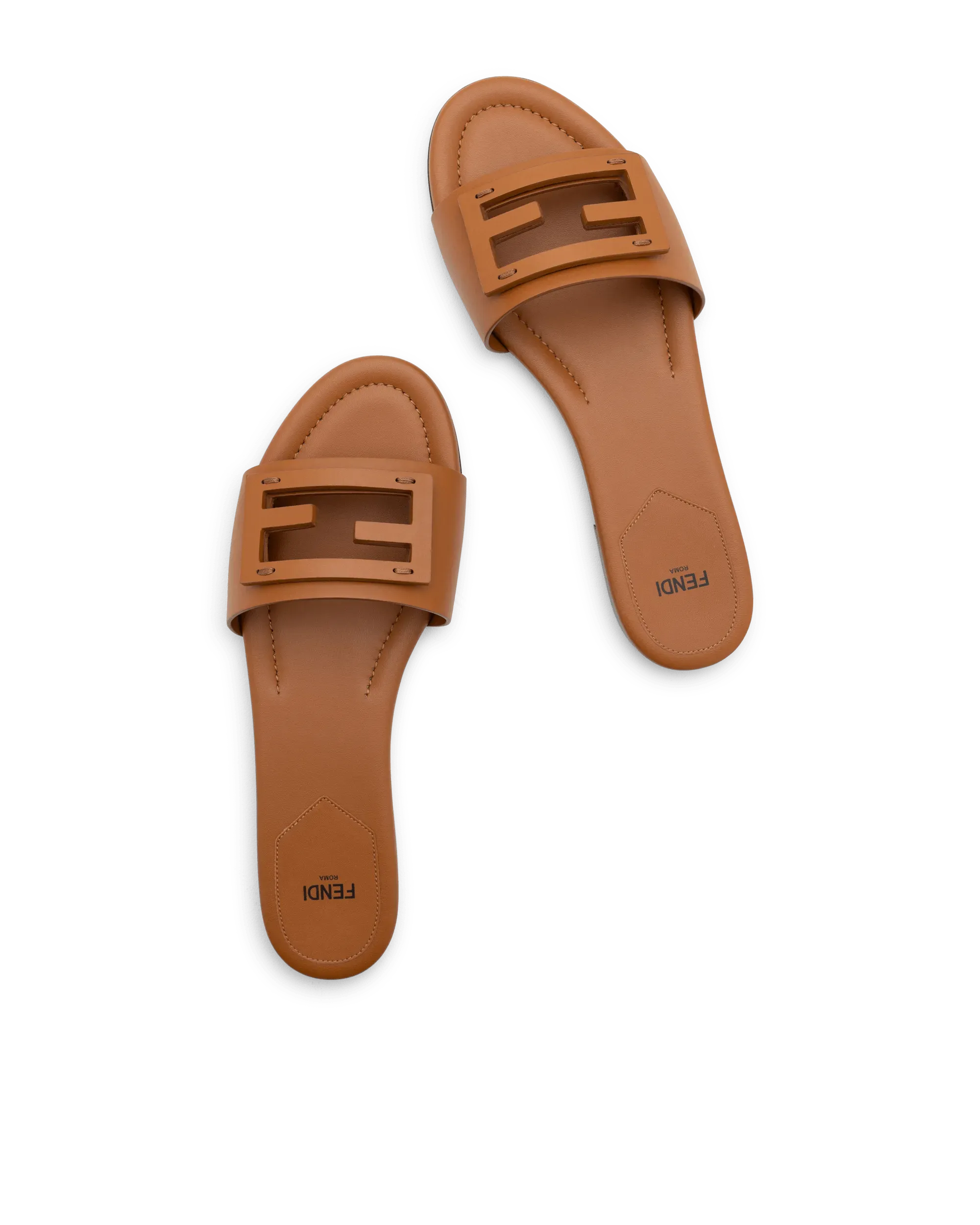 FF Baguette Leather Slides - DIHSAN