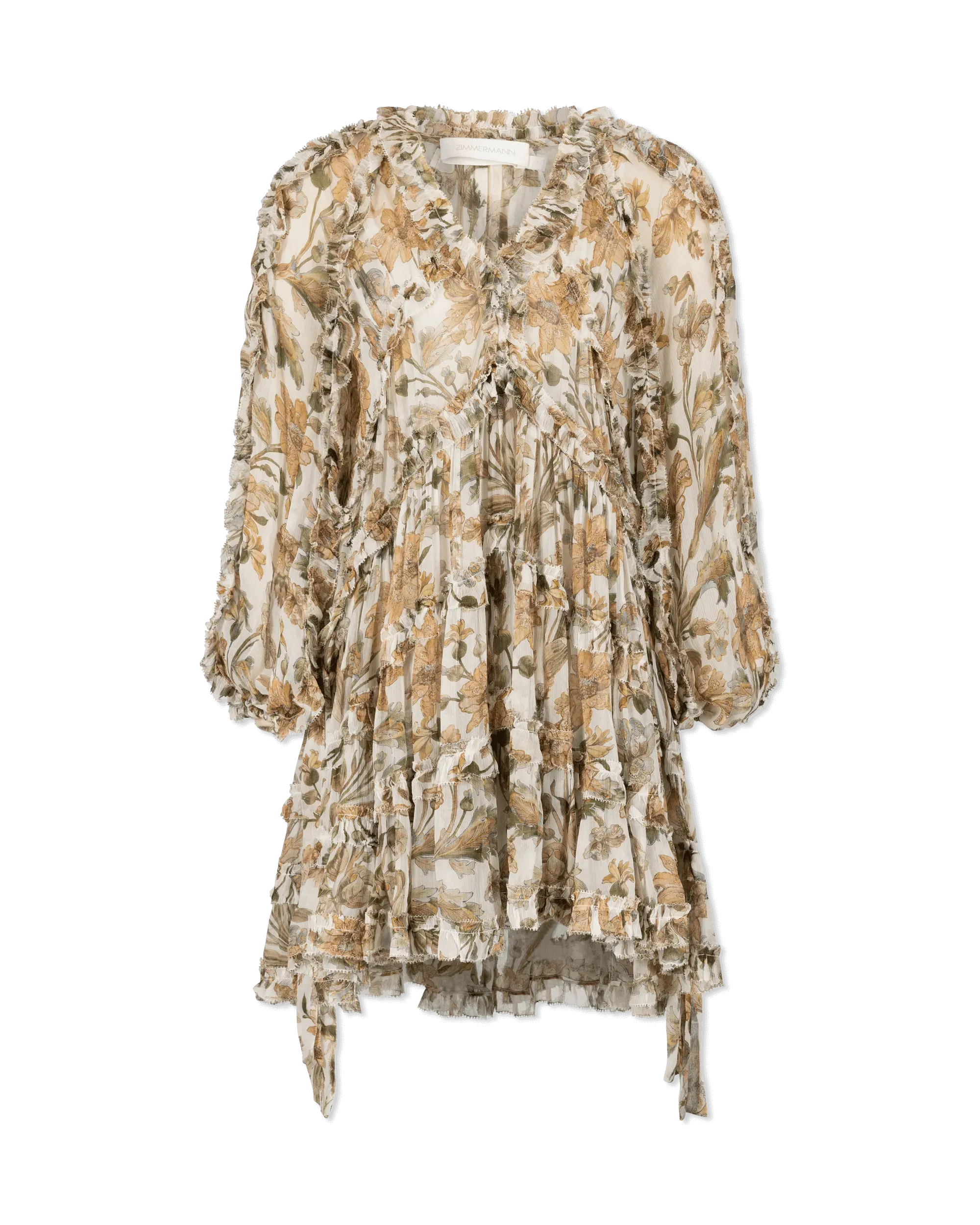 Chintz Billow Frill Mini Dress - DIHSAN