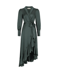 Silk Wrap Midi Dress - DIHSAN