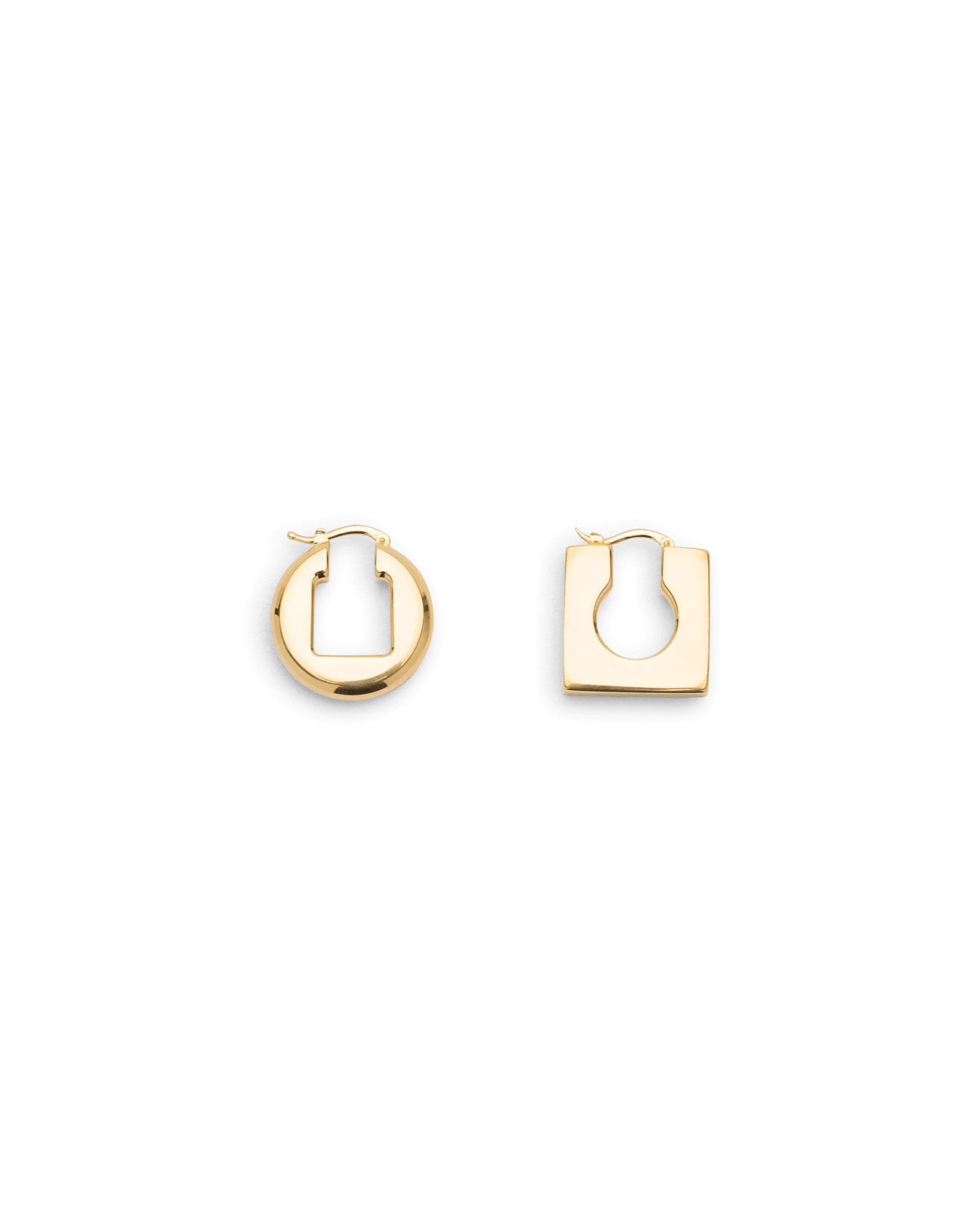 Les Boucles Rond Carré Earrings - DIHSAN