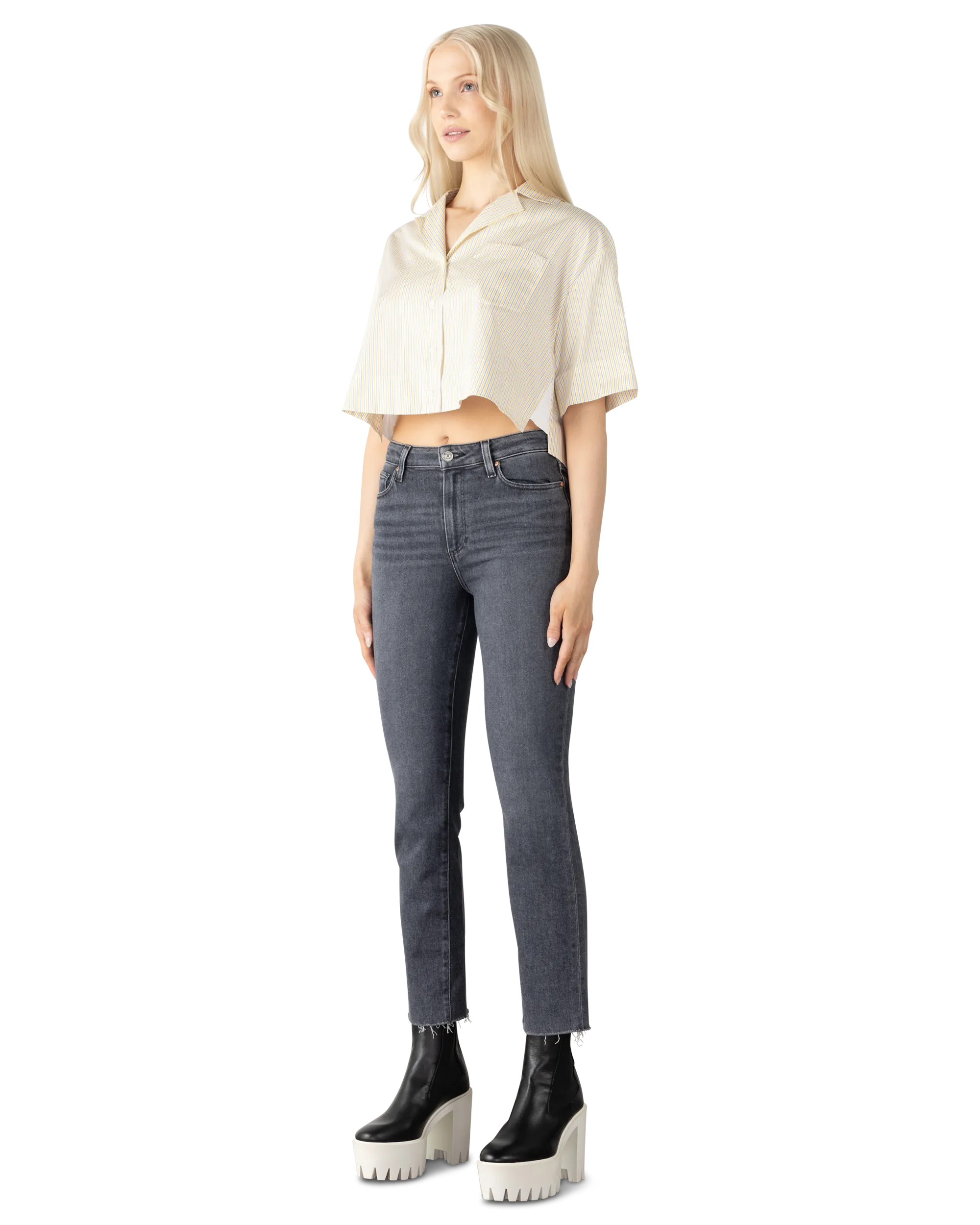 Striped Cropped Pyjama Shirt