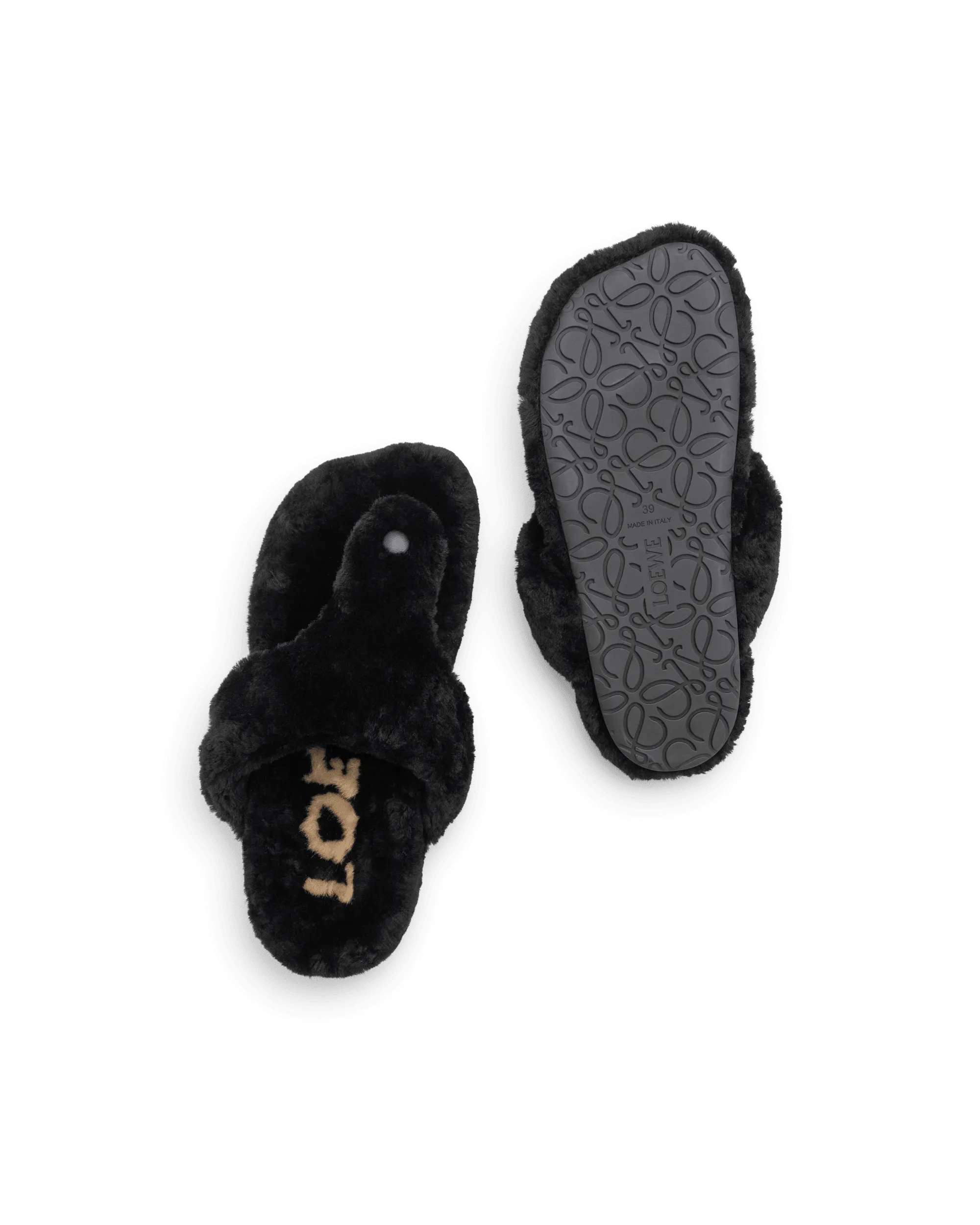 Shearling Ease Sandals - DIHSAN