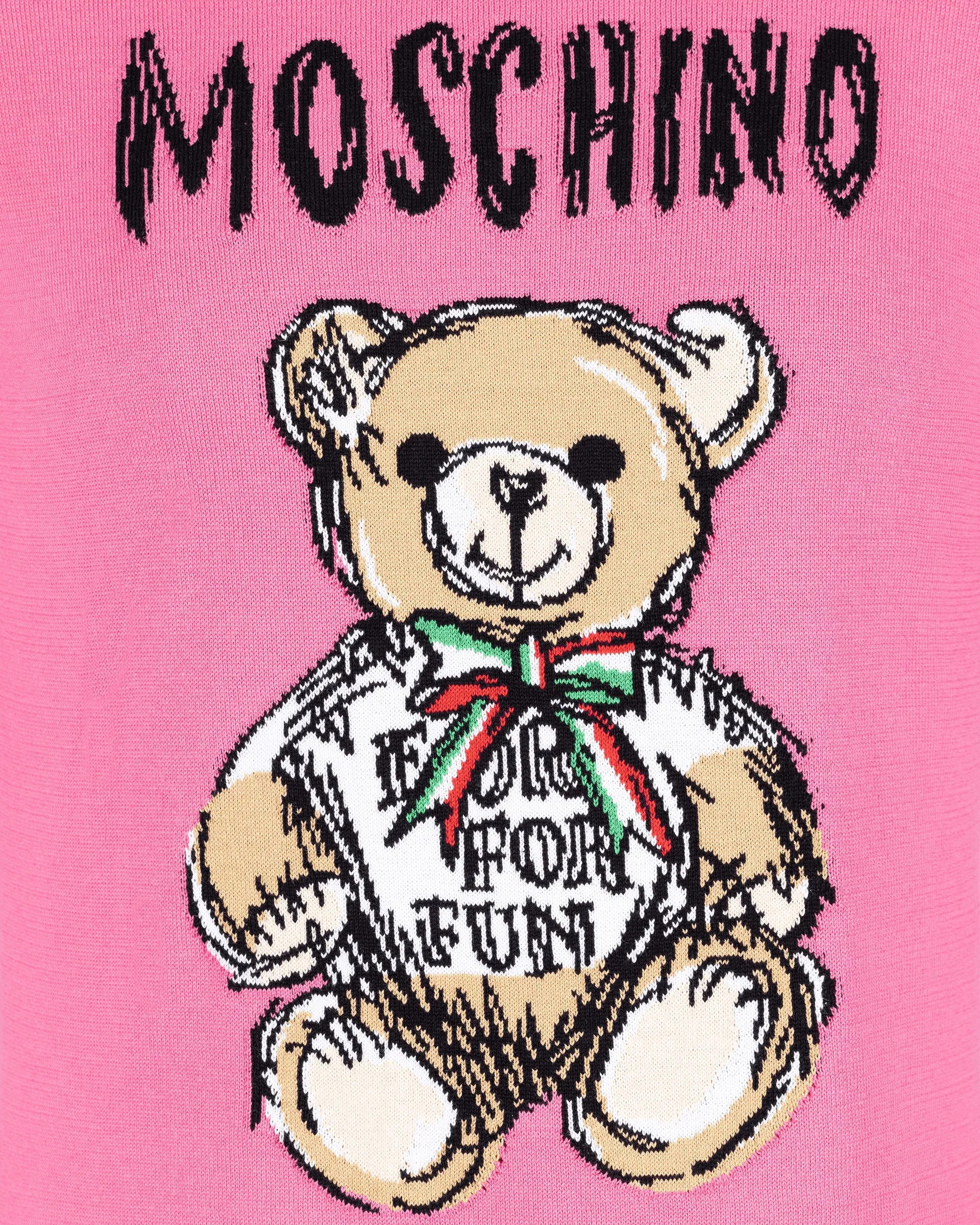 Teddy Bear Printed Mini T-Shirt Dress - DIHSAN