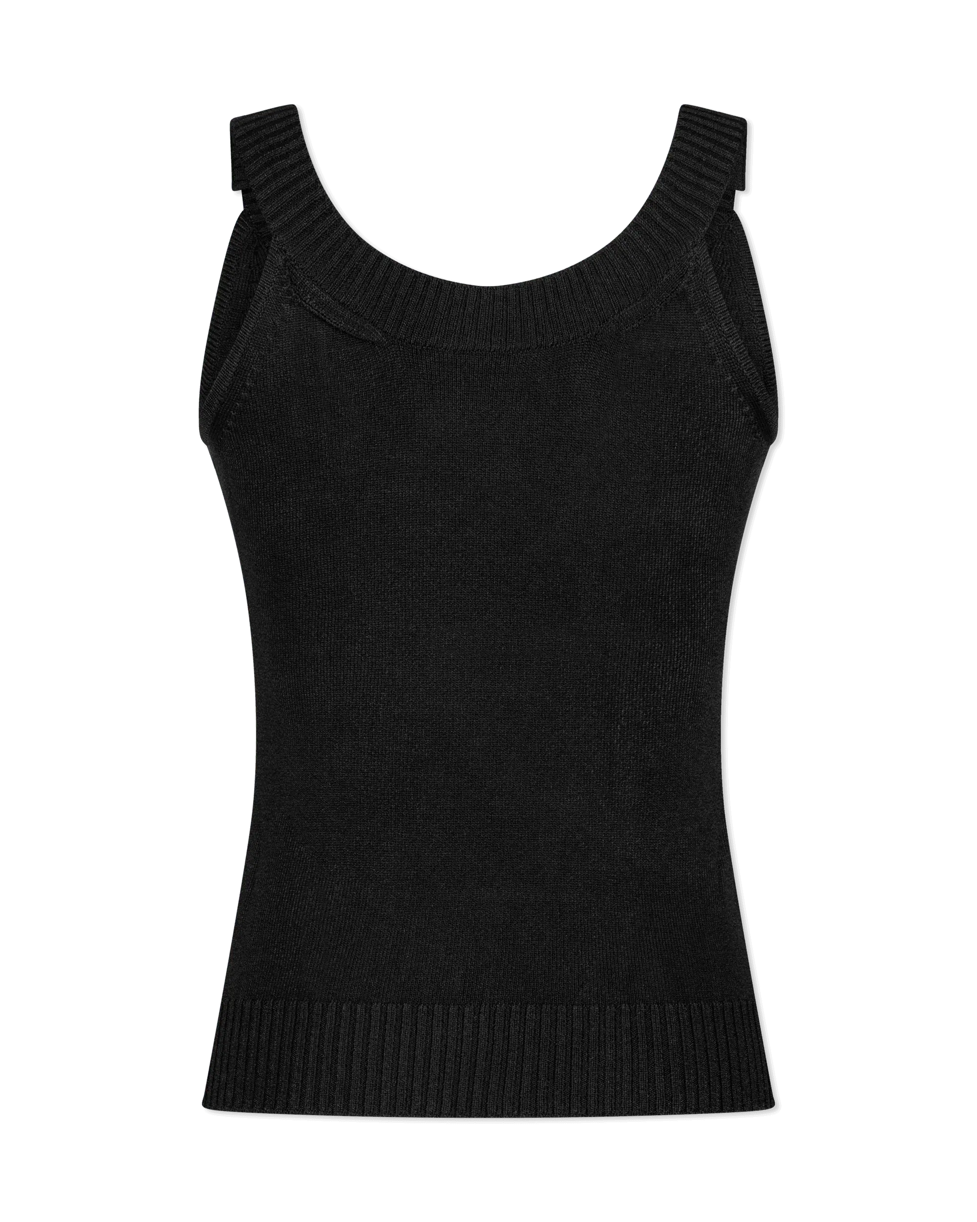 Decorative Button Ribbed Tank-Top - DIHSAN