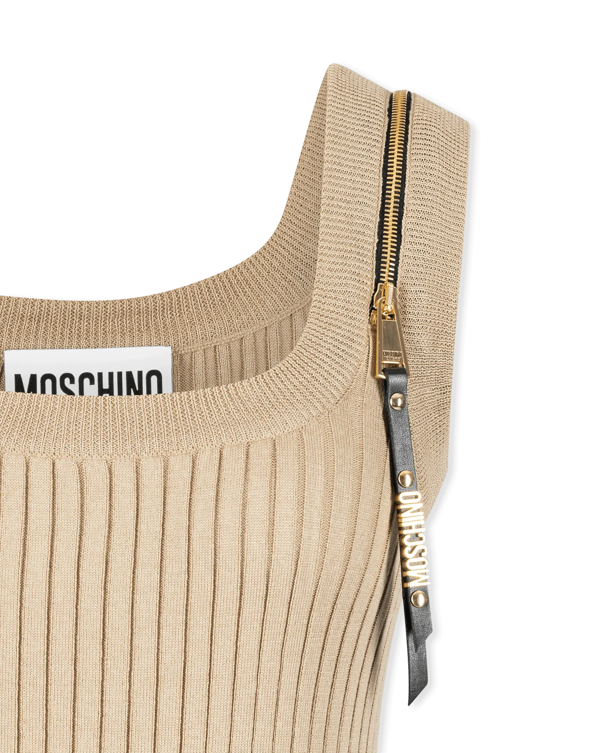 Decorative Zip Ribbed Tank Top - DIHSAN