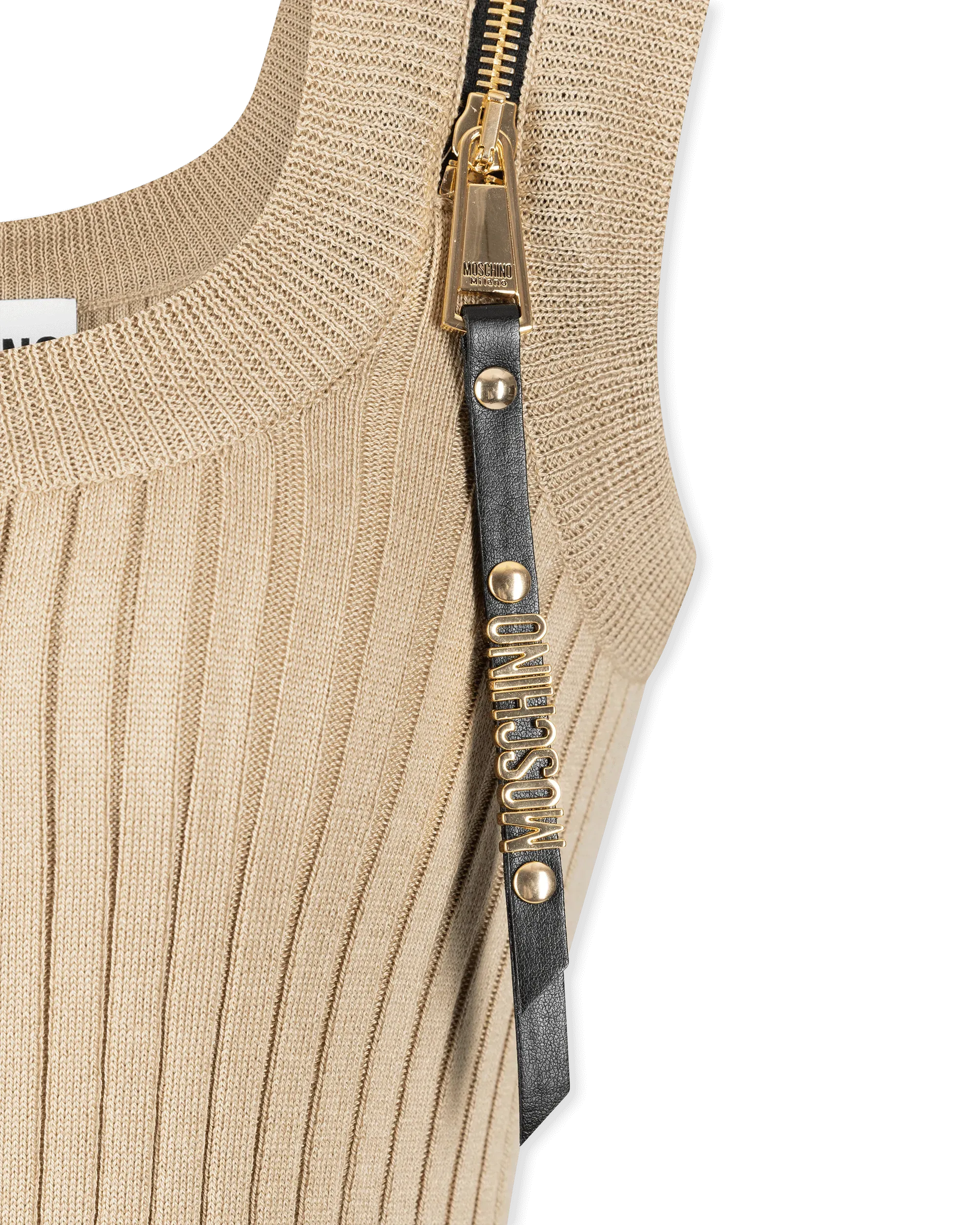 Decorative Zip Ribbed Tank Top - DIHSAN
