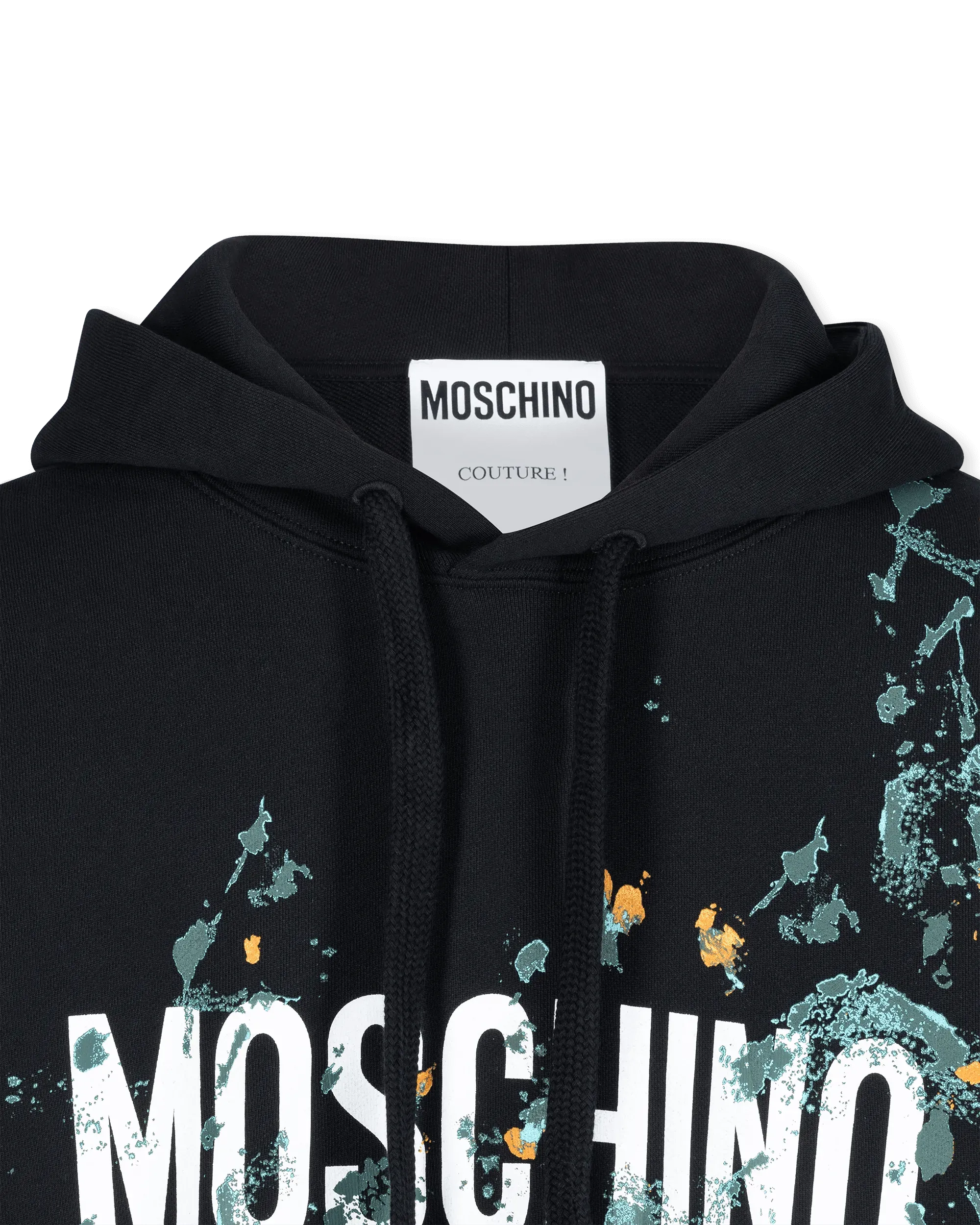 Painted-Effect Logo Hoodie - DIHSAN