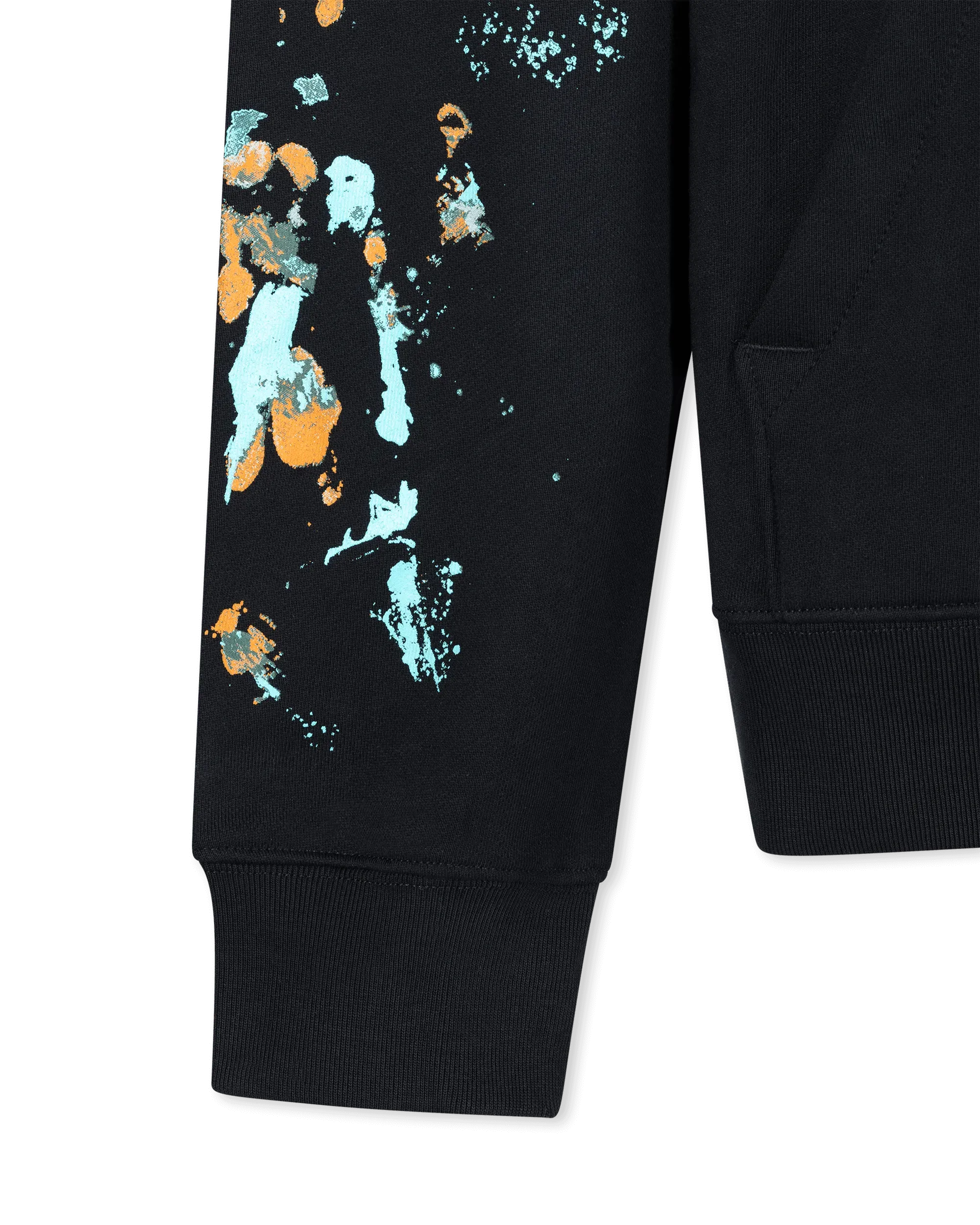 Painted-Effect Logo Hoodie - DIHSAN