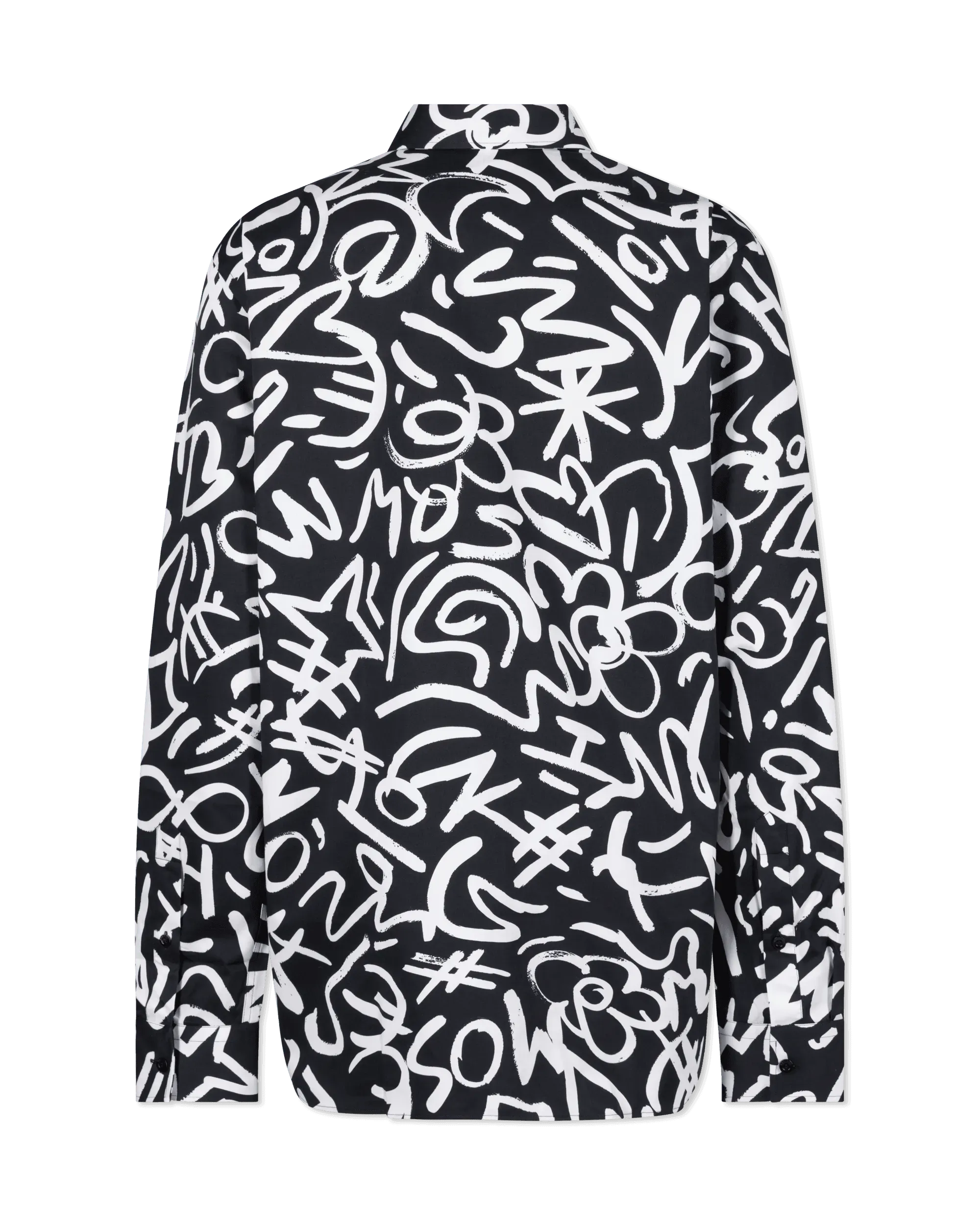 Scribble Print Cotton Dress Shirt - DIHSAN