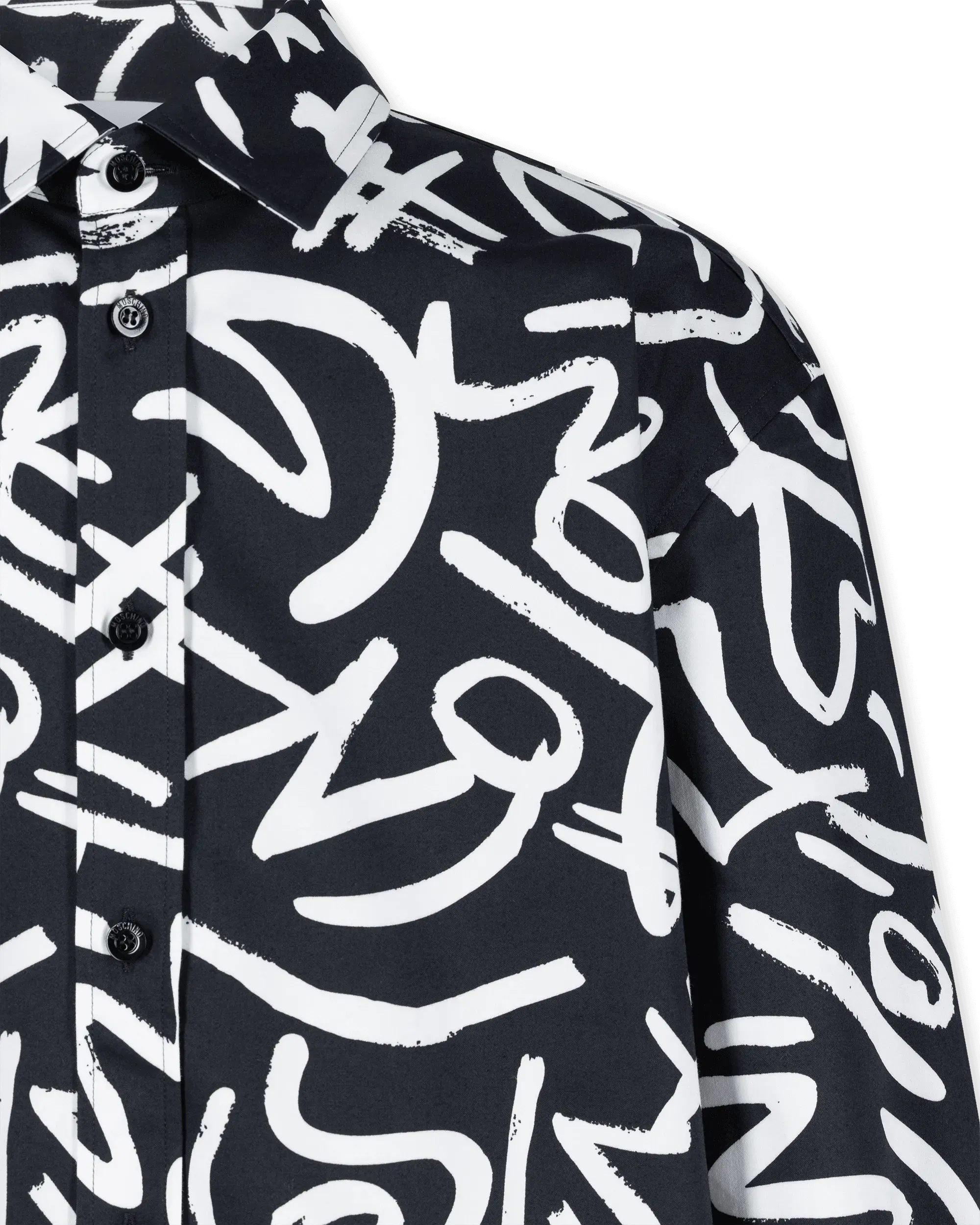 Scribble Print Cotton Dress Shirt - DIHSAN