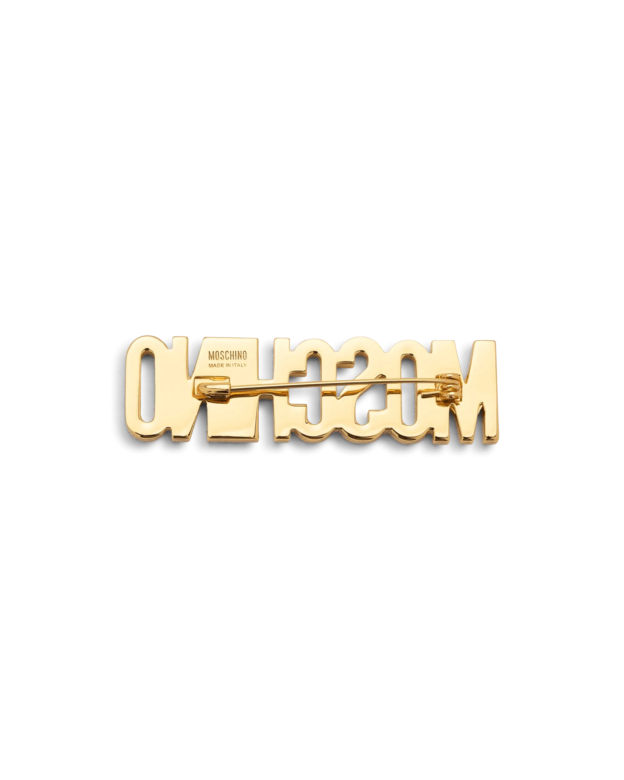 Crystal Embellished Logo Brooch - DIHSAN