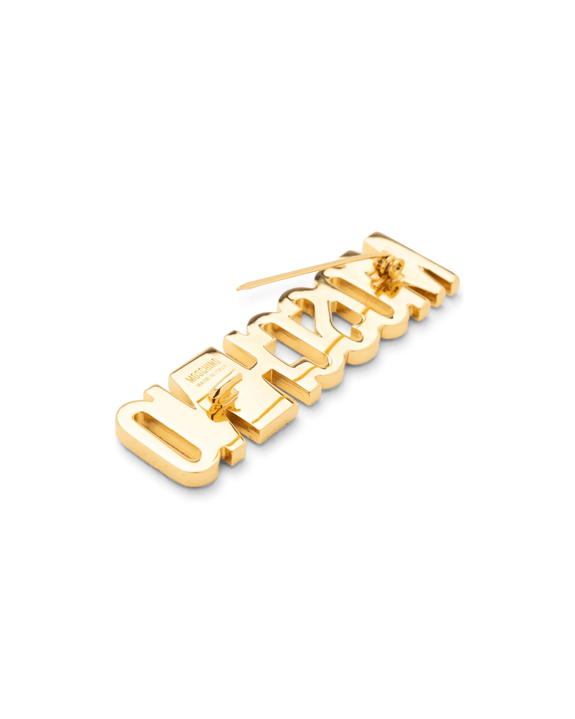 Crystal Embellished Logo Brooch - DIHSAN