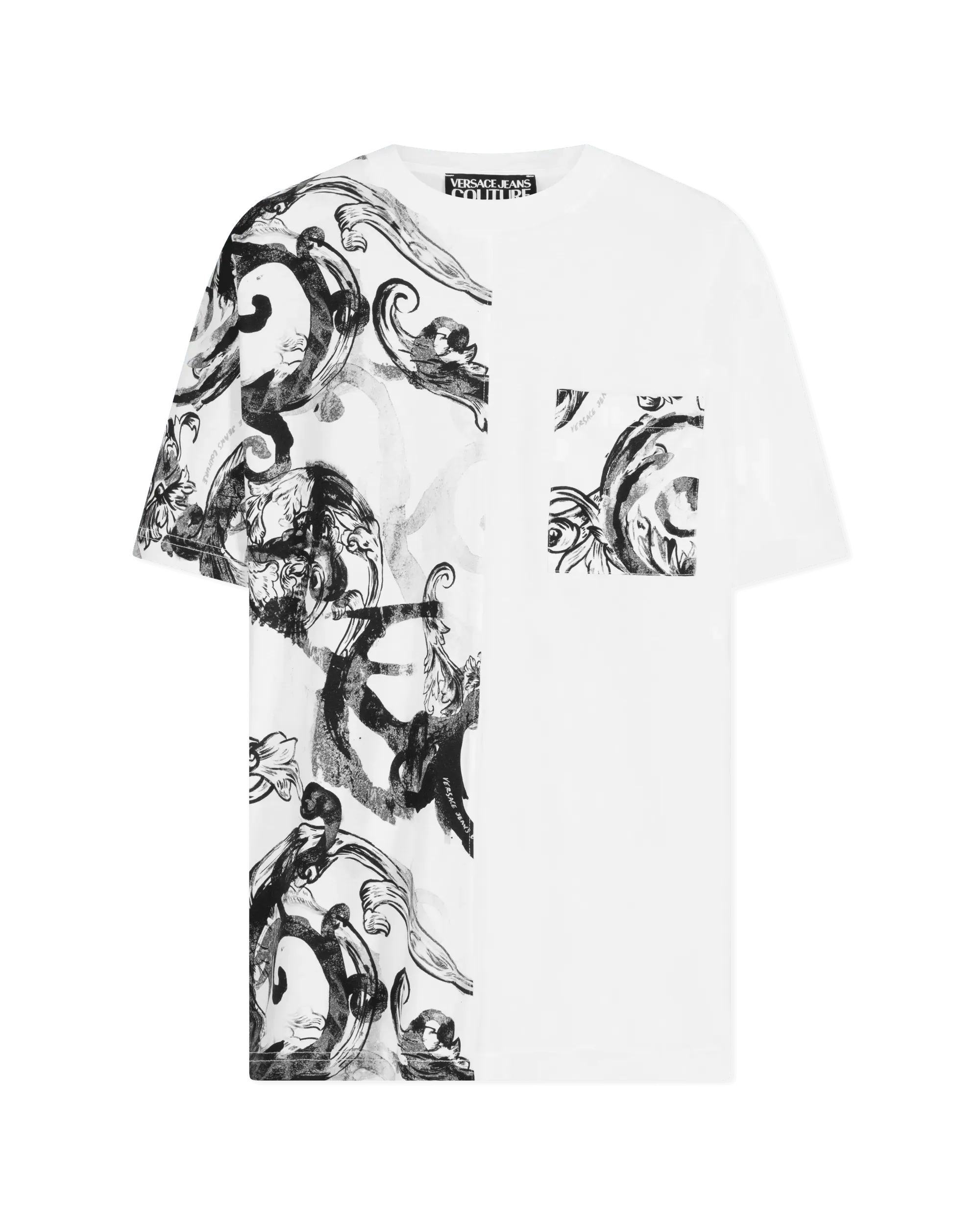 Watercolor Half Baroque Print T-Shirt - DIHSAN