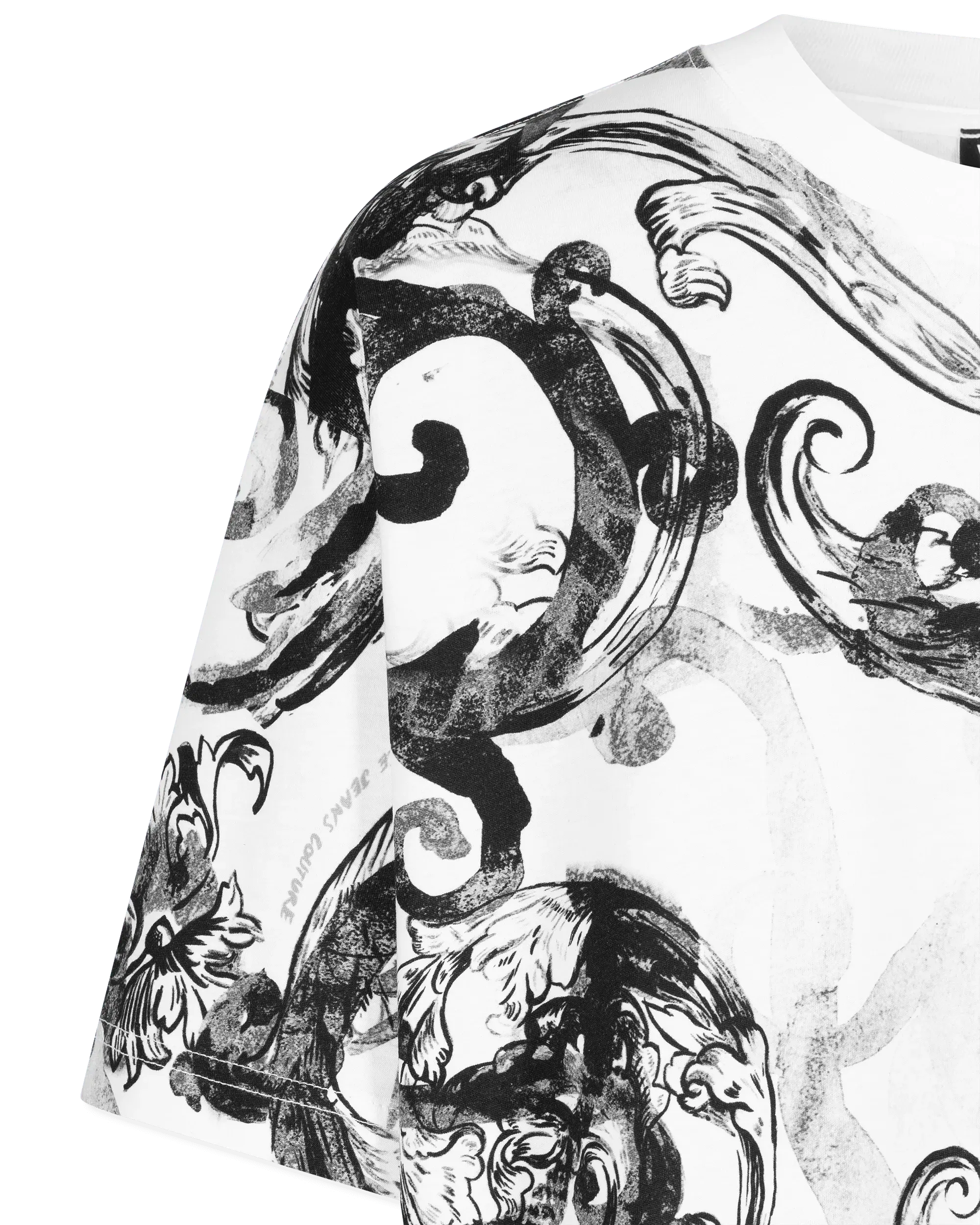 Watercolor Half Baroque Print T-Shirt - DIHSAN