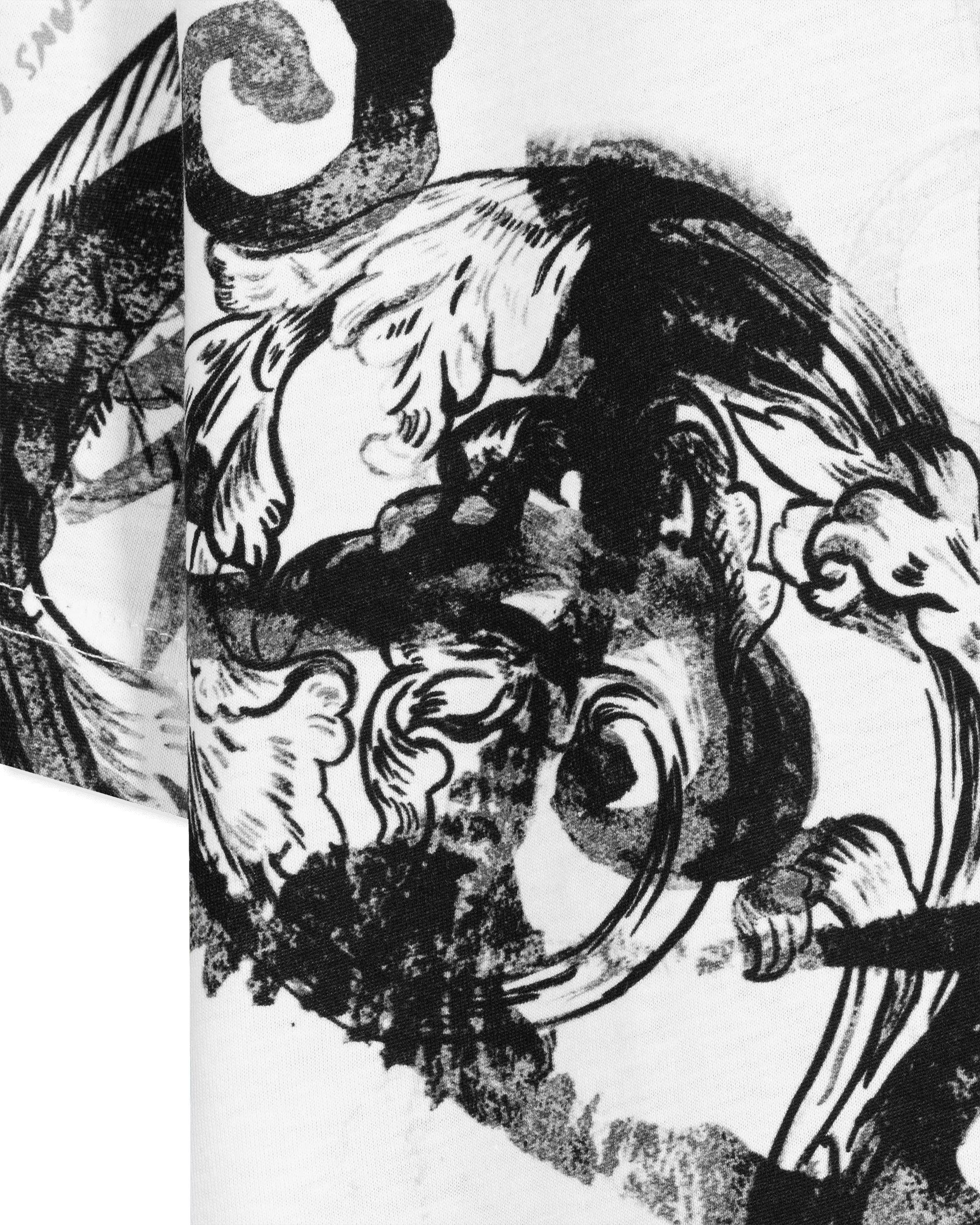 Watercolor Half Baroque Print T-Shirt - DIHSAN