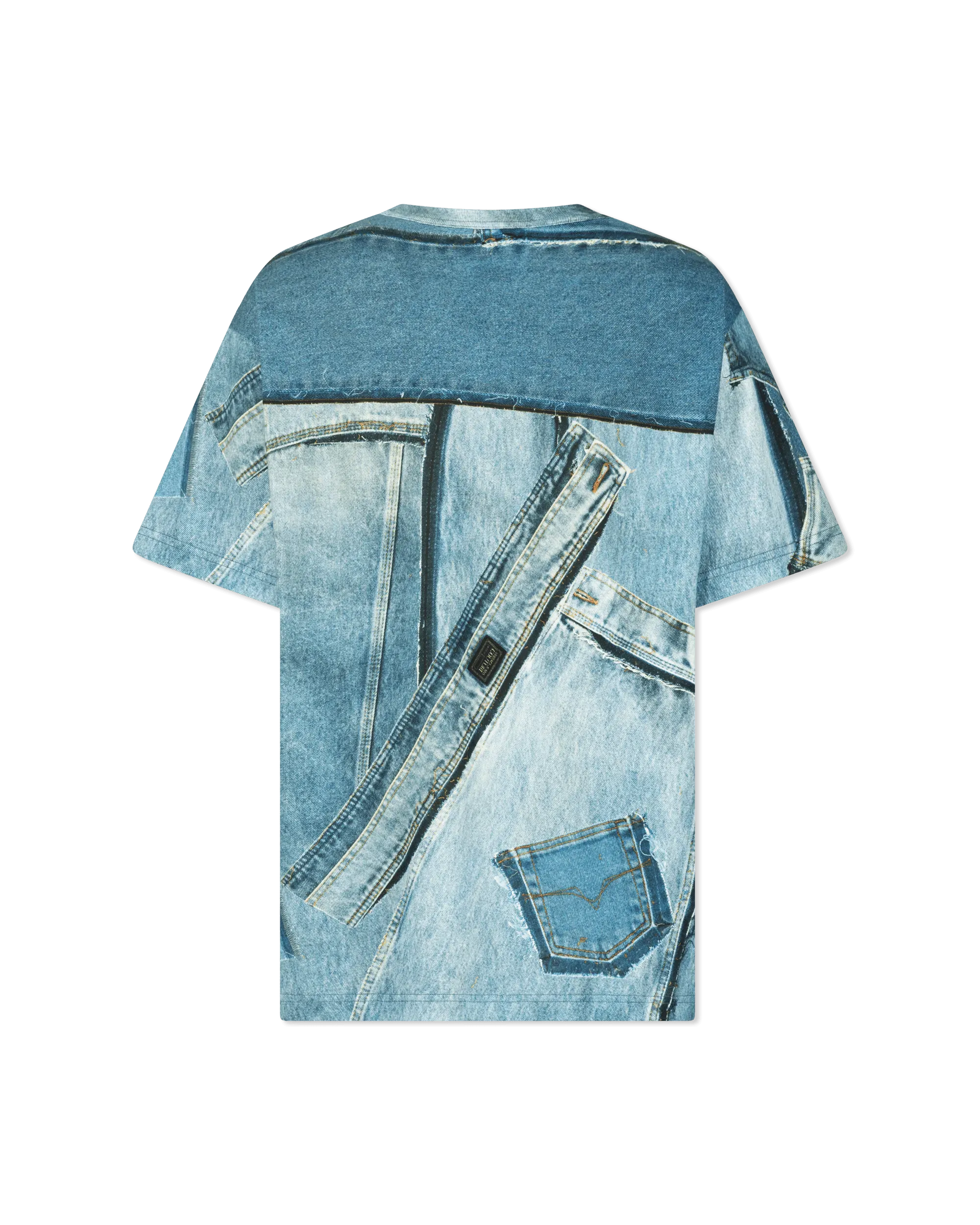 Denim Print Cotton T-Shirt - DIHSAN