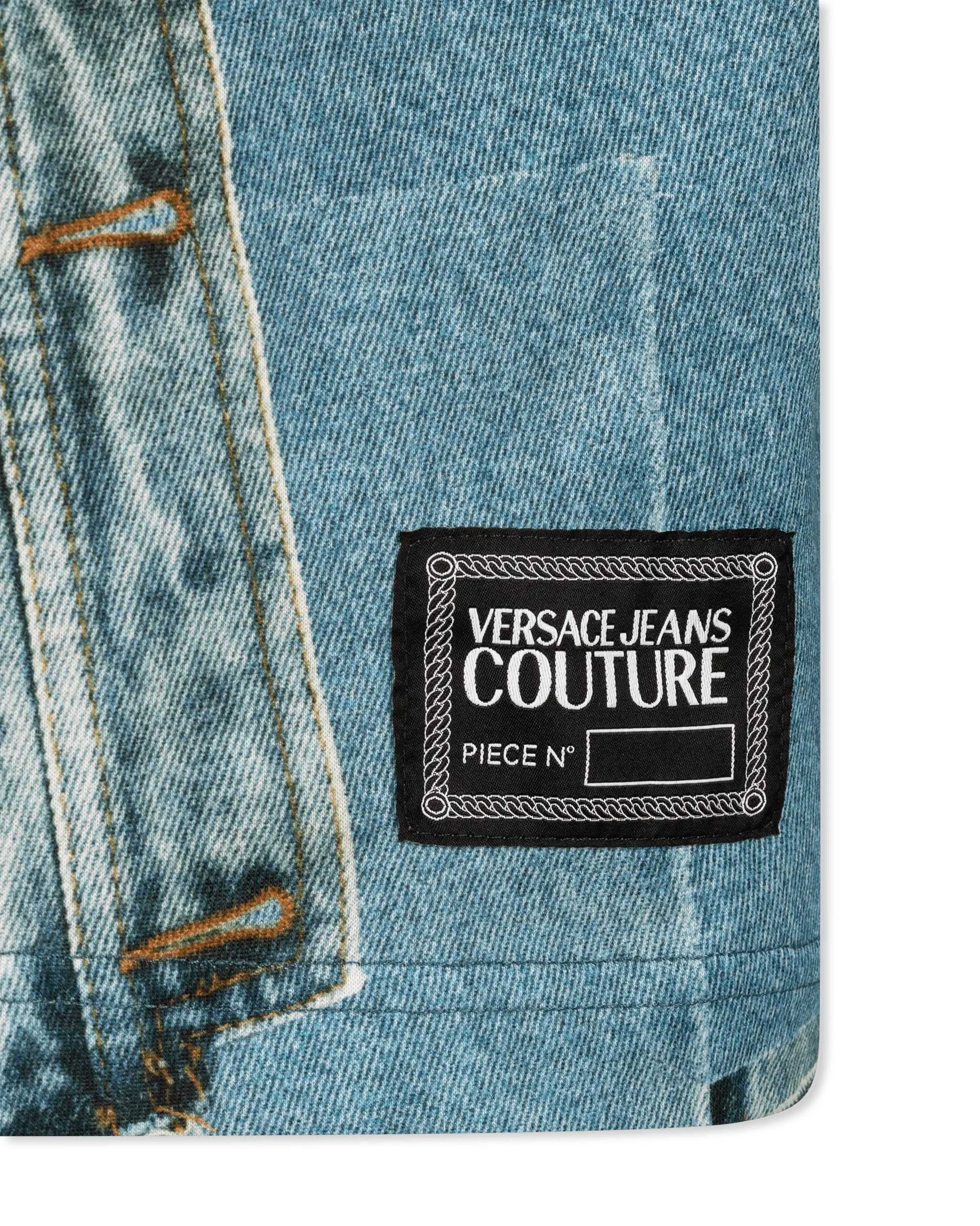 Denim Print Cotton T-Shirt - DIHSAN