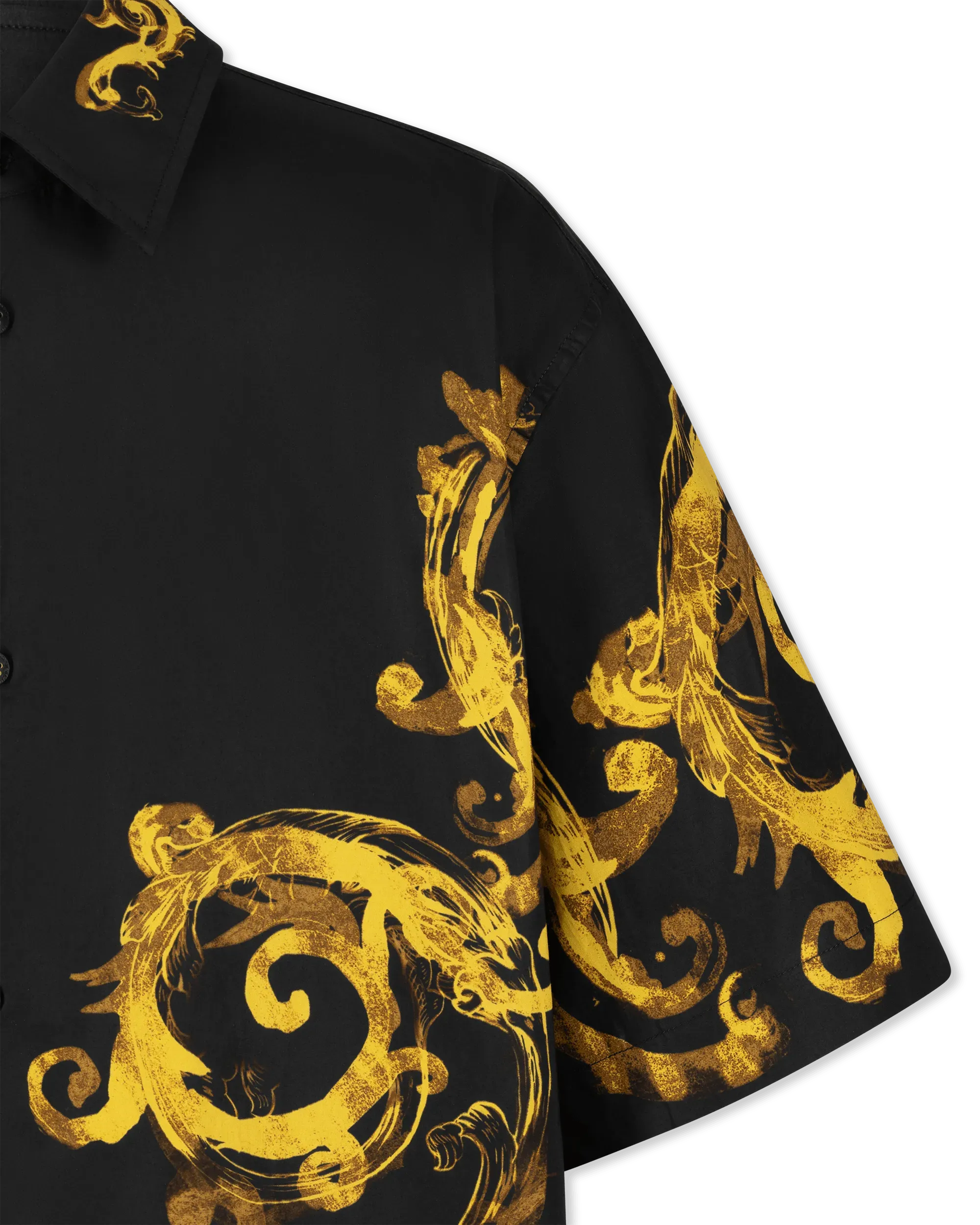 Watercolor Baroque Couture Short Sleeve Shirt - DIHSAN