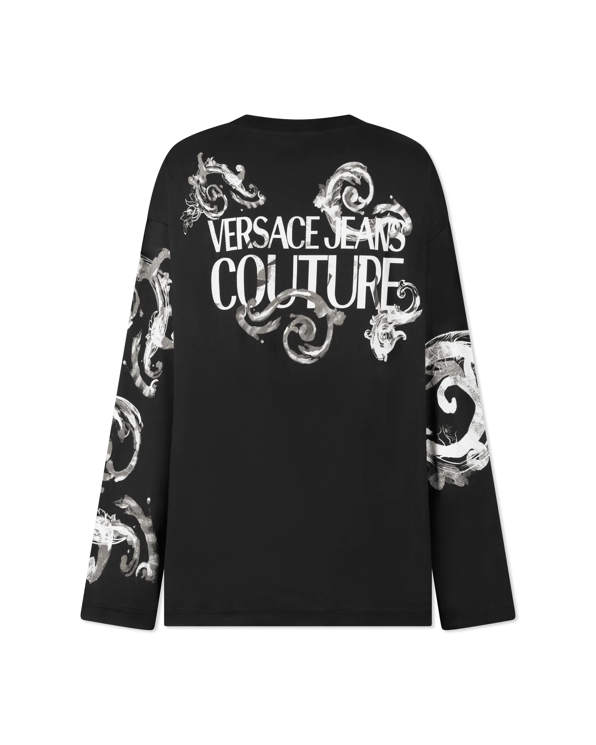 Watercolor Barocco Couture Oversized Long Sleeve T-Shirt - DIHSAN