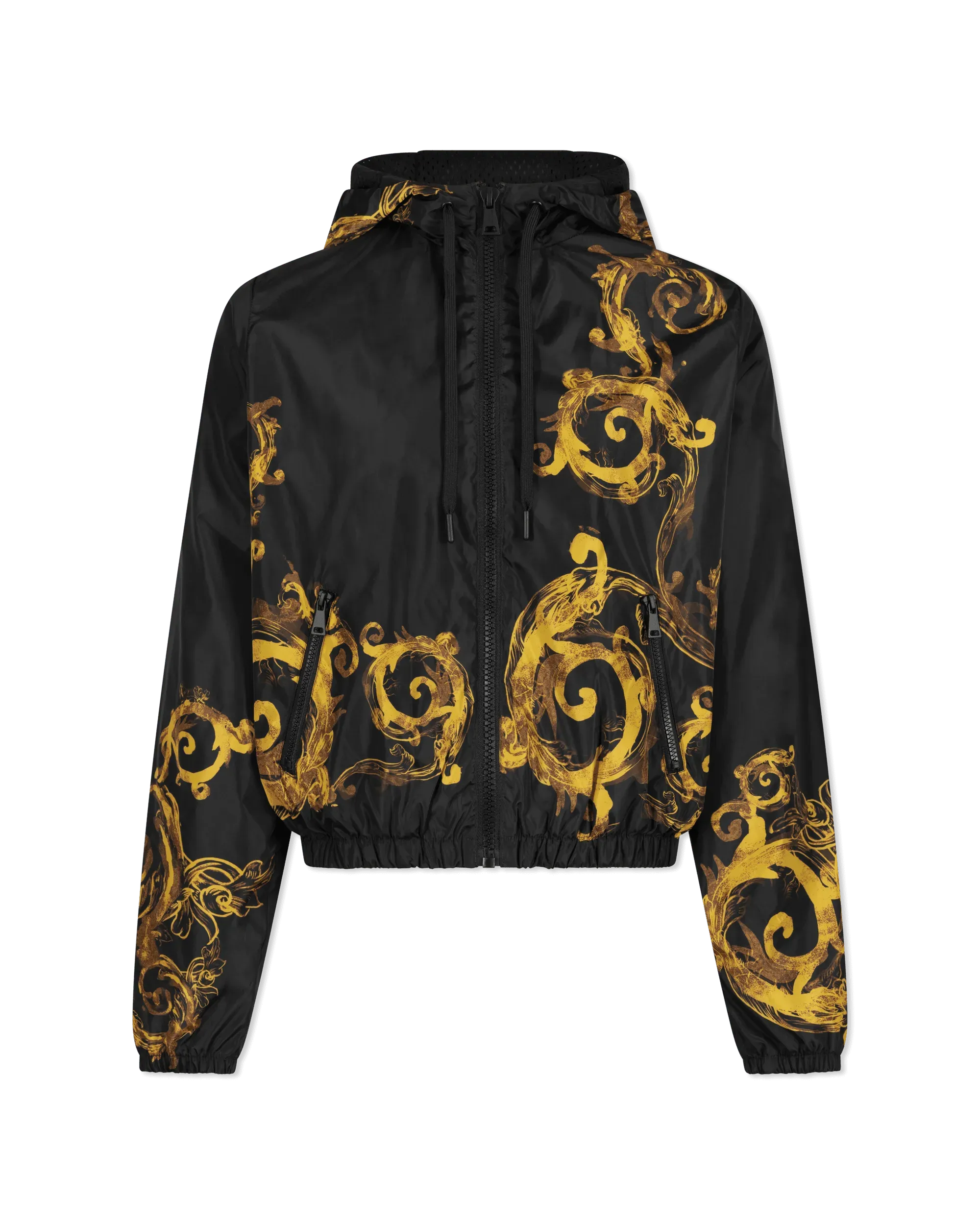 Watercolor Barocco Couture Hooded Windbreaker - DIHSAN